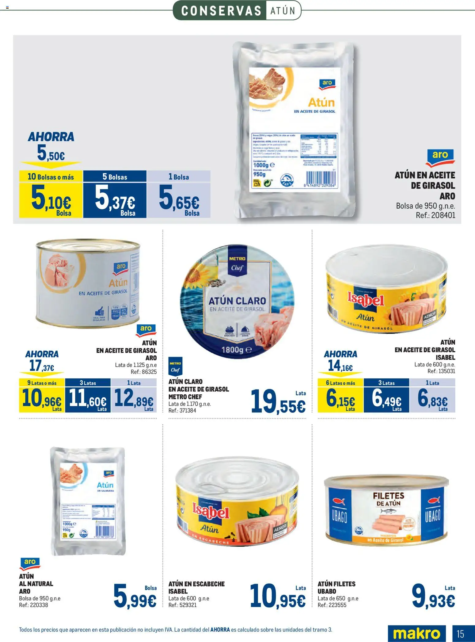 Makro - Especial Despensa Sur │ válido desde el 02.02.2026 | Página: 15 | Productos: Aceite, Aceite de girasol, Bolsa, Atún claro