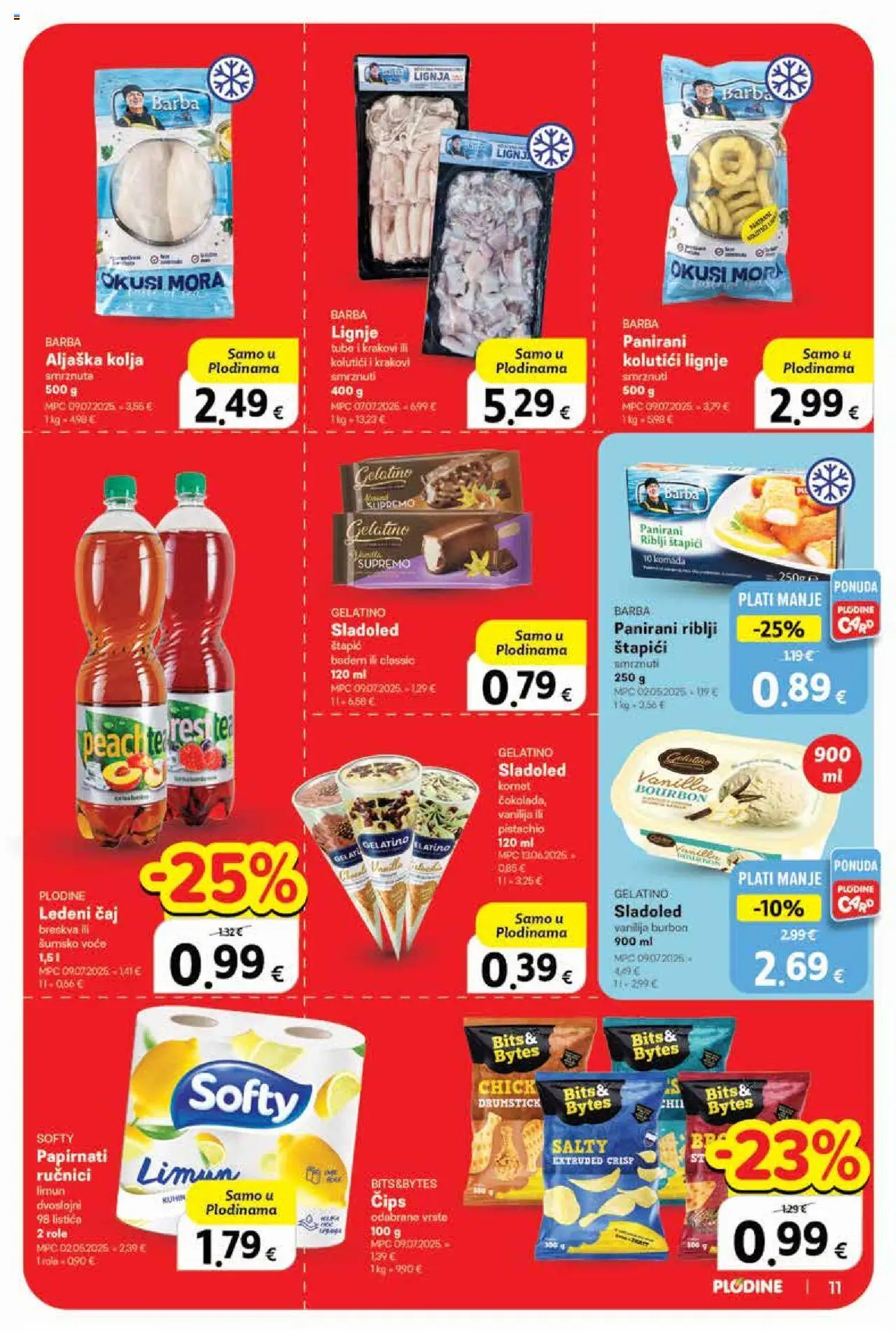 Plodine katalog | vrijedi od 01.10.2025 | Stranica: 11 | Proizvodi: Role, Sladoled, Voće, Badem