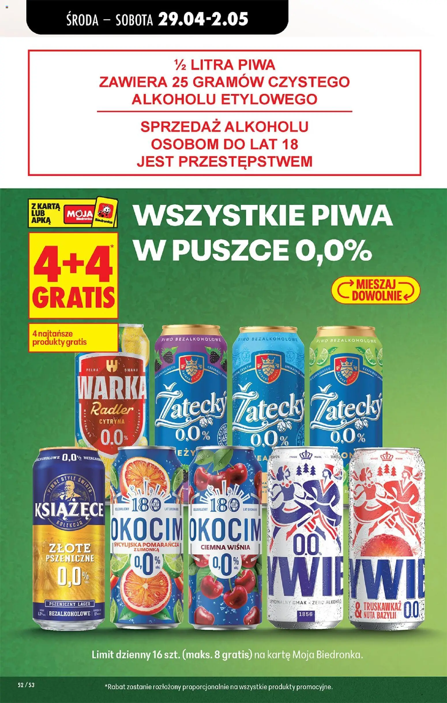 Biedronka gazetka od środy od 29.04.2026 | Strona: 83 | Produkty: Karta, Warka, Piwo Warka, Piwo