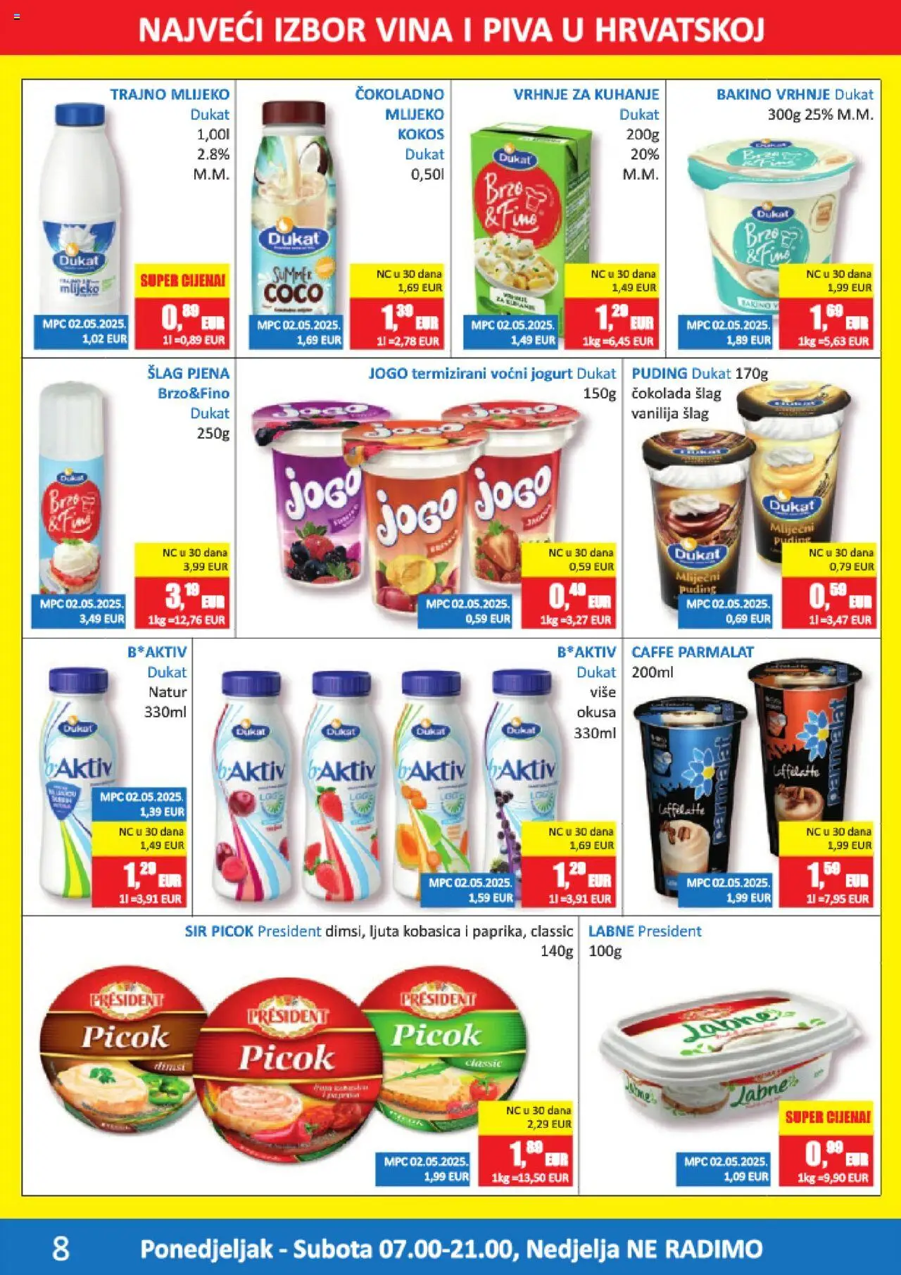 Vrutak katalog | vrijedi od 11.08.2025 | Stranica: 8 | Proizvodi: Mlijeko, Jogurt, Trajno mlijeko, Kobasica