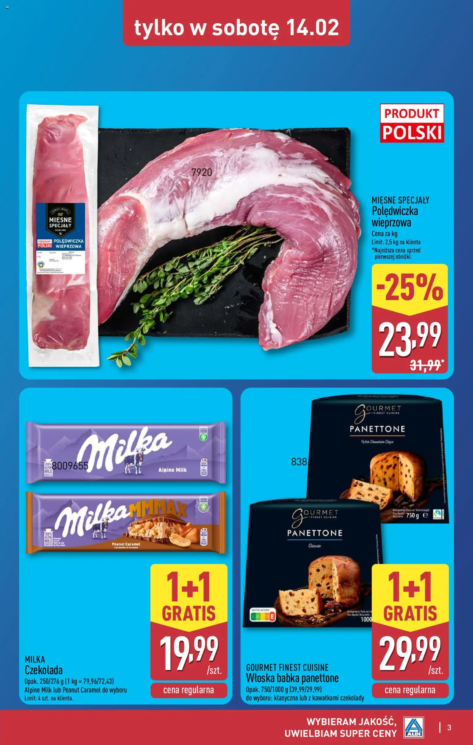 Aldi Gazetka - Okazje na weekend od 12.02.2026 | Strona: 3 | Produkty: Czekolady, Milka, Babka, Czekolada