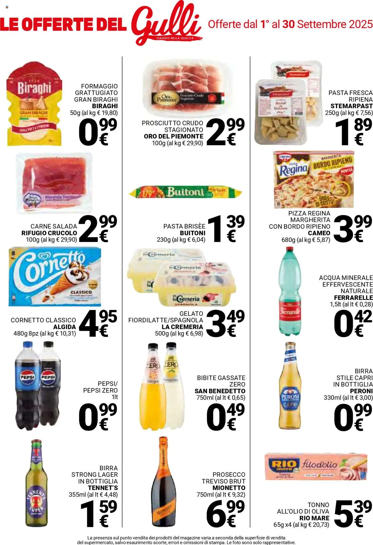 Volantino Gulliver del 01.09.2025 | Pagina: 18 | Prodotti: Prosciutto Crudo, Gelato, Pepsi, Pasta brisée