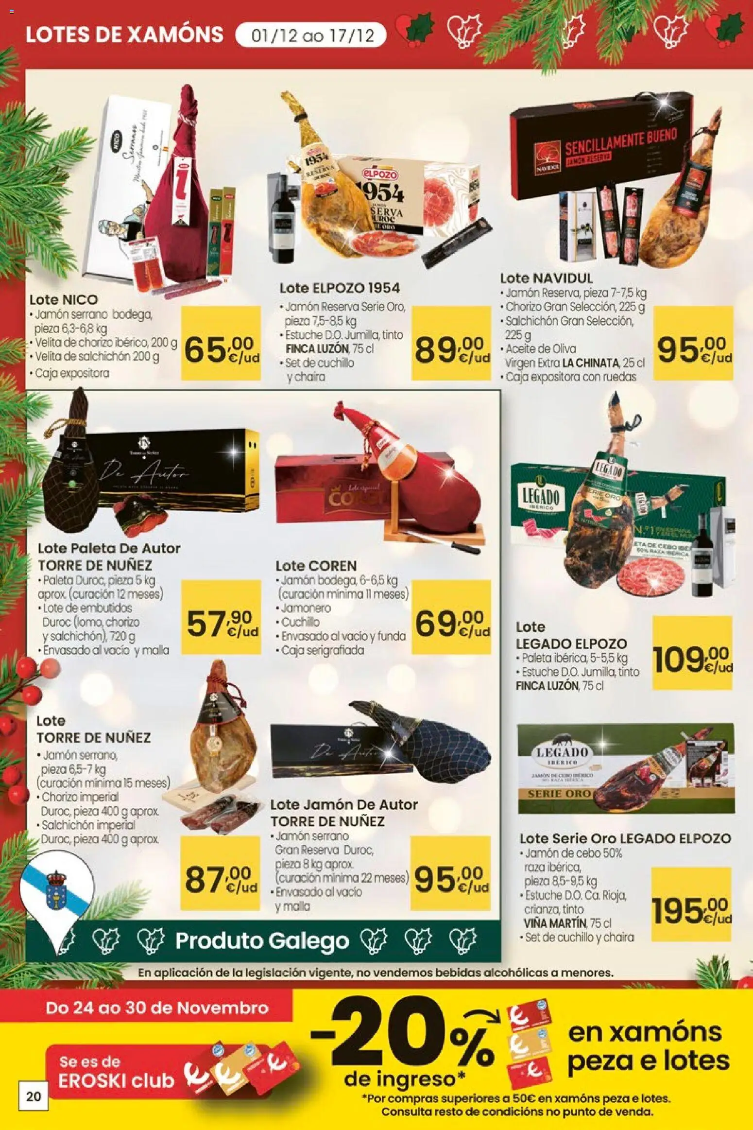 Eroski - Center │ válido desde el 27.11.2025 | Página: 20 | Productos: Aceite de oliva, Νυχτικό, Funda, Caja