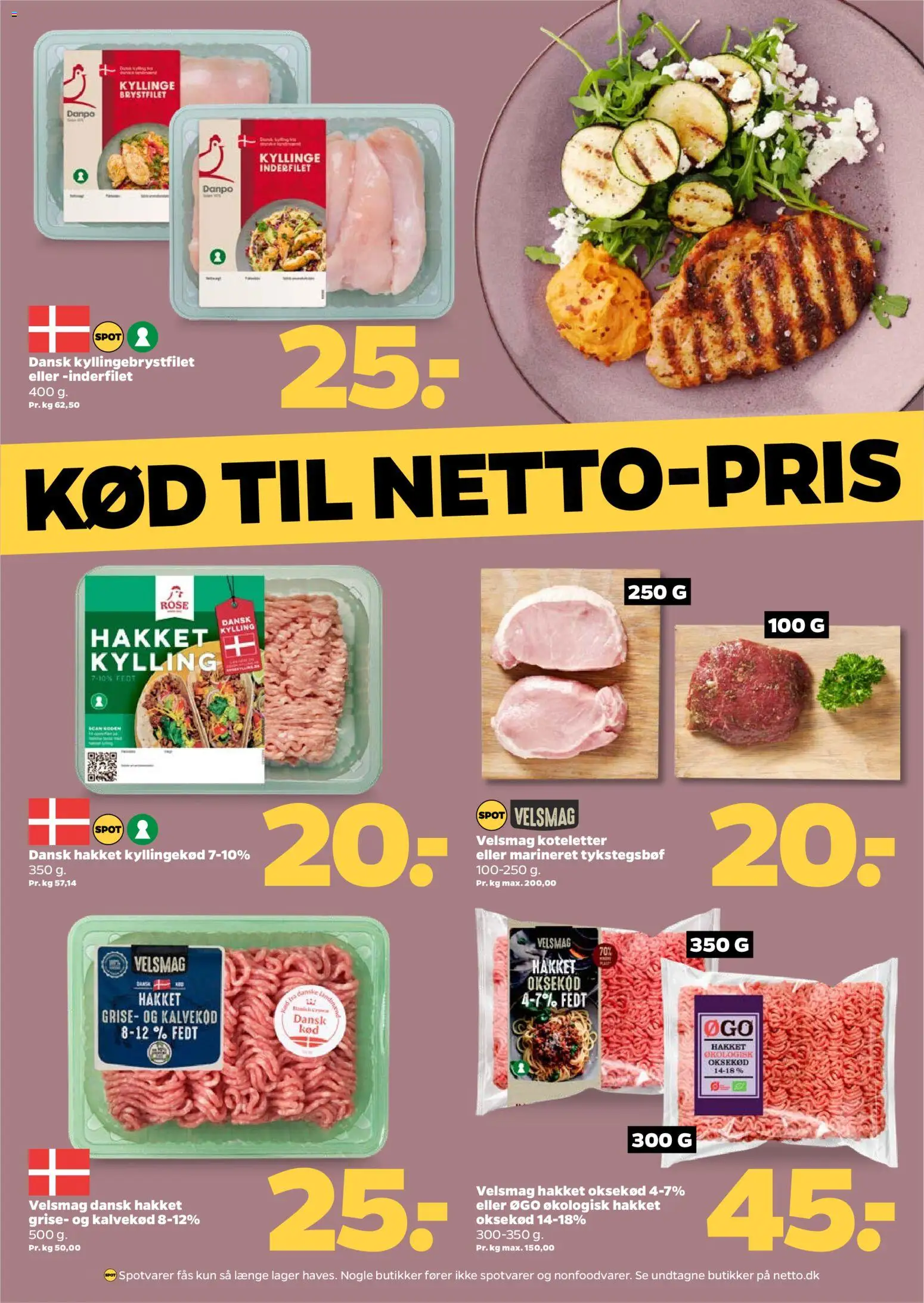 Netto tilbudsavis – gyldig fra 25.10.2025 | Side: 15 | Produkter: Kyllingekød, Koteletter, Oksekød