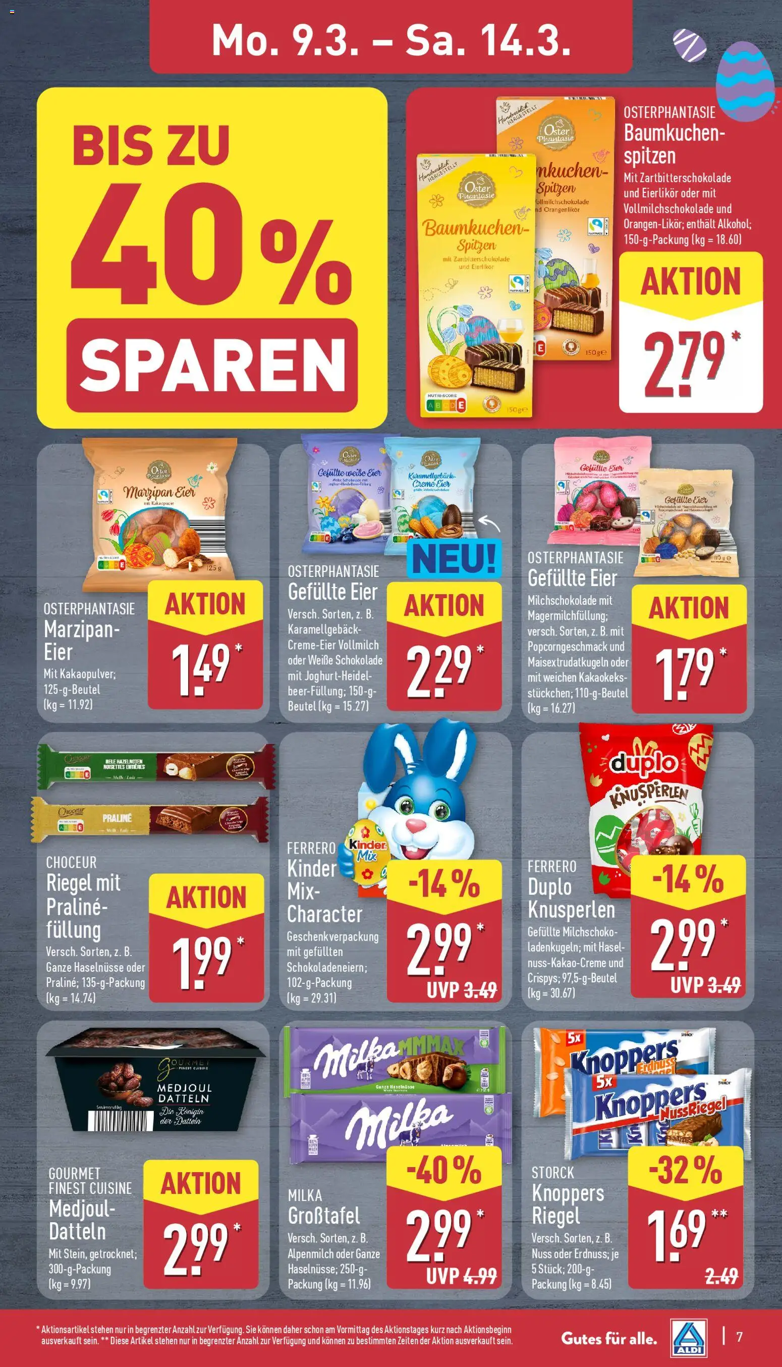Aldi Prospekt 	 – gültig ab 09.03.2026 | Seite: 8 | Produkte: Eier, Schokolade, Creme, Knoppers