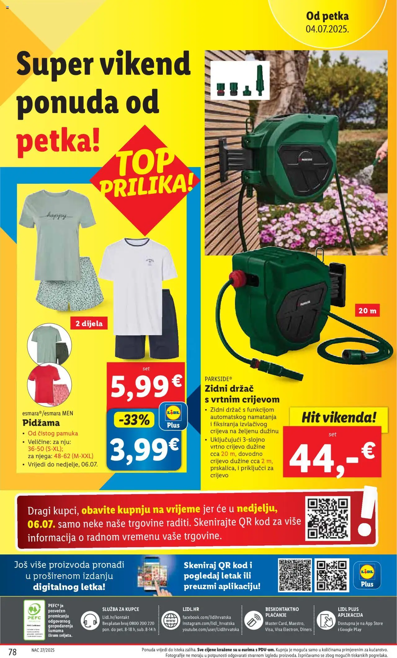 Lidl katalog | vrijedi od 30.06.2025 | Stranica: 78 | Proizvodi: Pidžama, Vrtno crijevo, Parkside