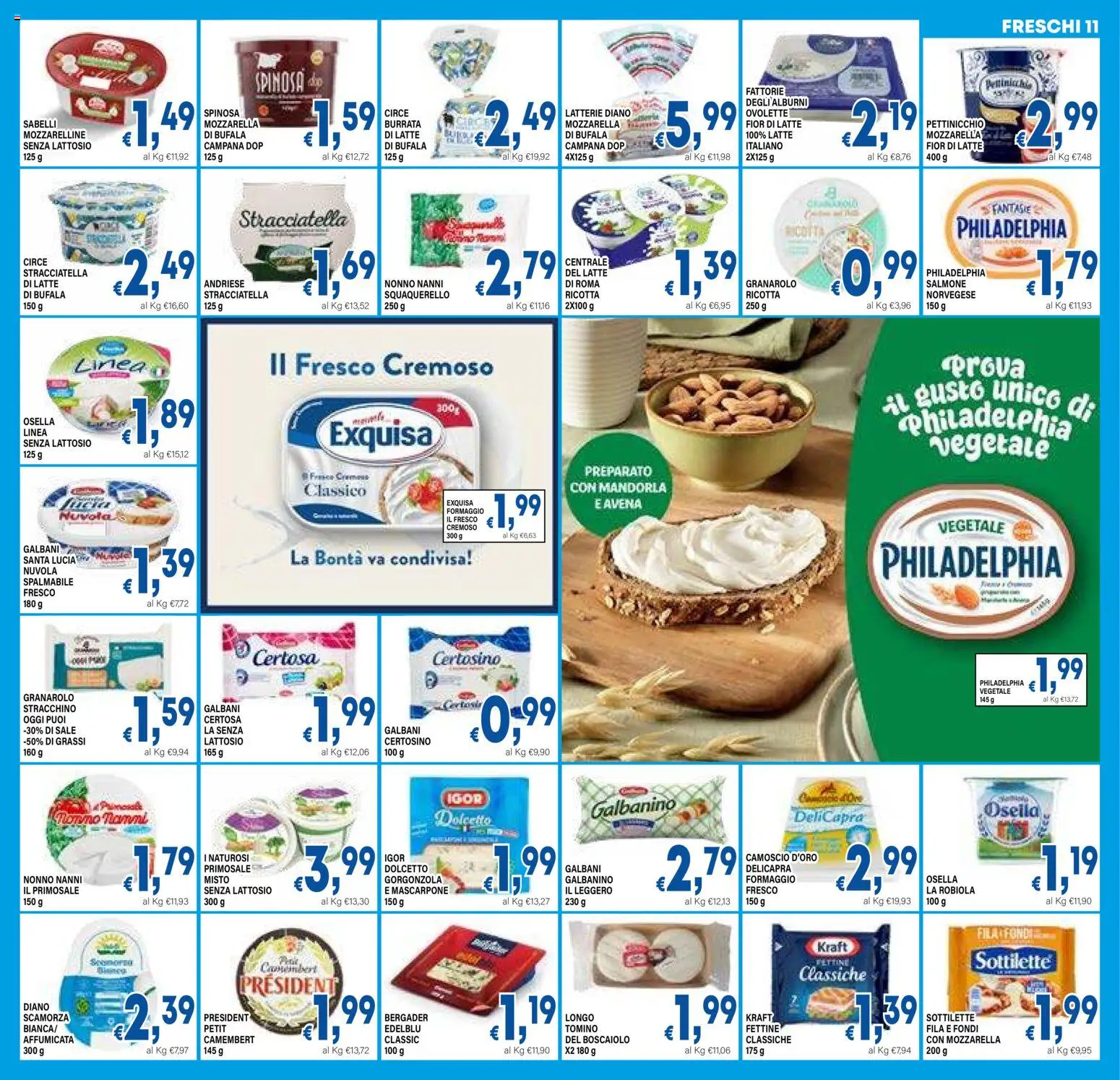 Volantino DEM del 07.04.2026 | Pagina: 11 | Prodotti: Sale, Mascarpone, Gorgonzola, Burrata