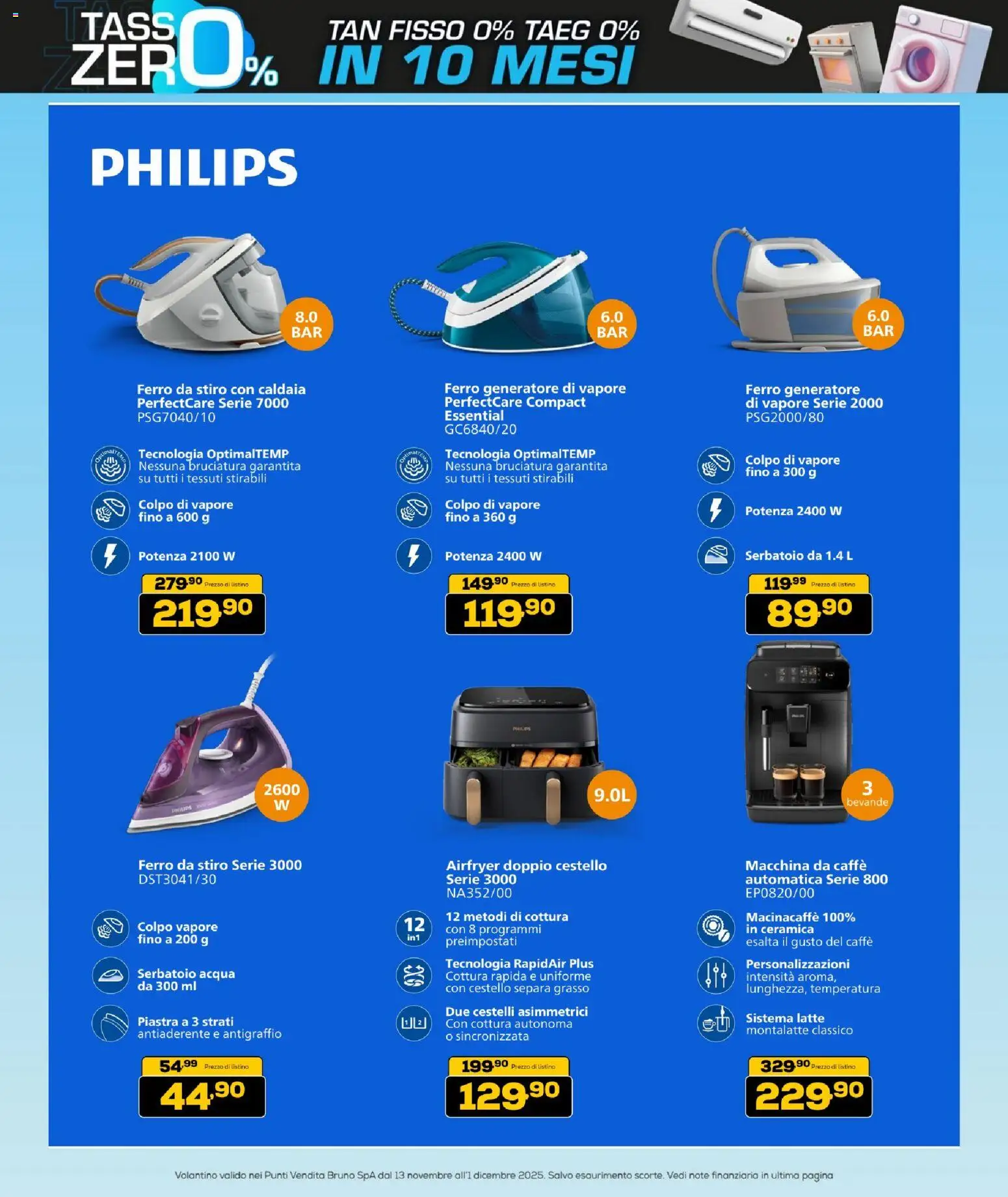 Volantino BRUNO del 13.11.2025 | Pagina: 52 | Prodotti: Caffè, Caldaia, Acqua, Ferro da stiro