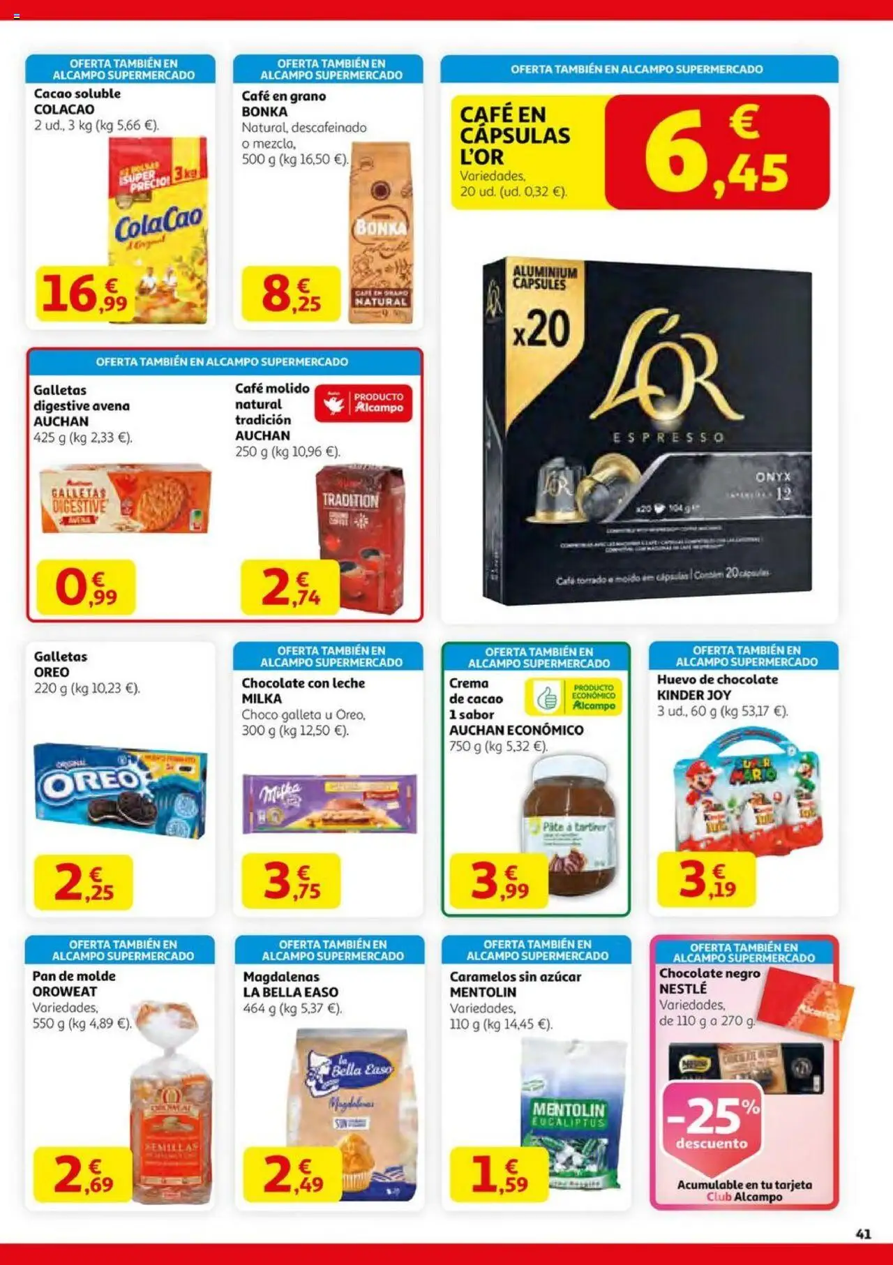 Alcampo - HG Madrid Unificado  │ válido desde el 14.08.2025 | Página: 41 | Productos: Pan, Pan de molde, Magdalenas, Φρυγανιές σικάλεως
