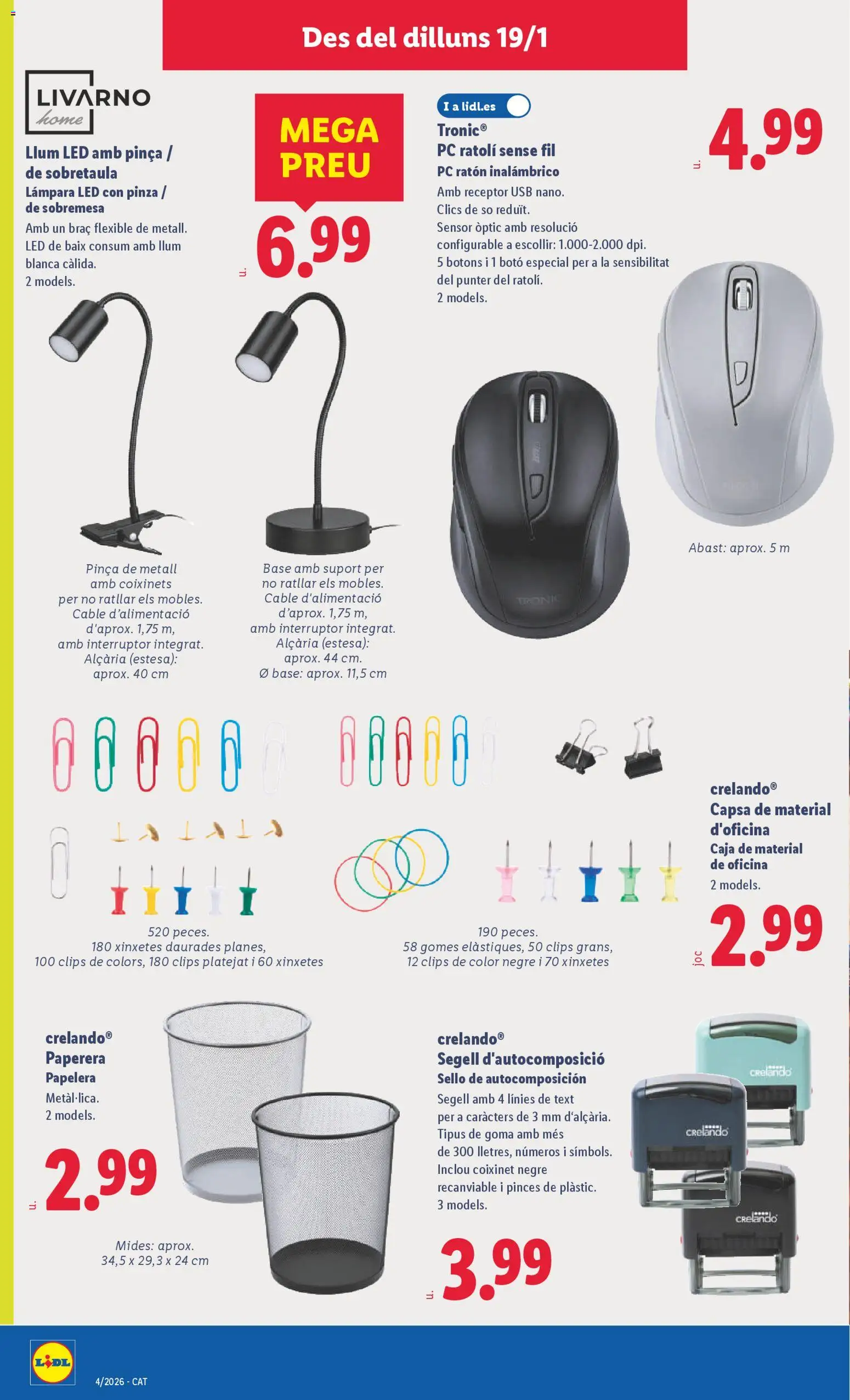 Lidl folleto de bazar │ válido desde el 19.01.2026 | Página: 18 | Productos: PC, Mouse, Caja, Lámpara
