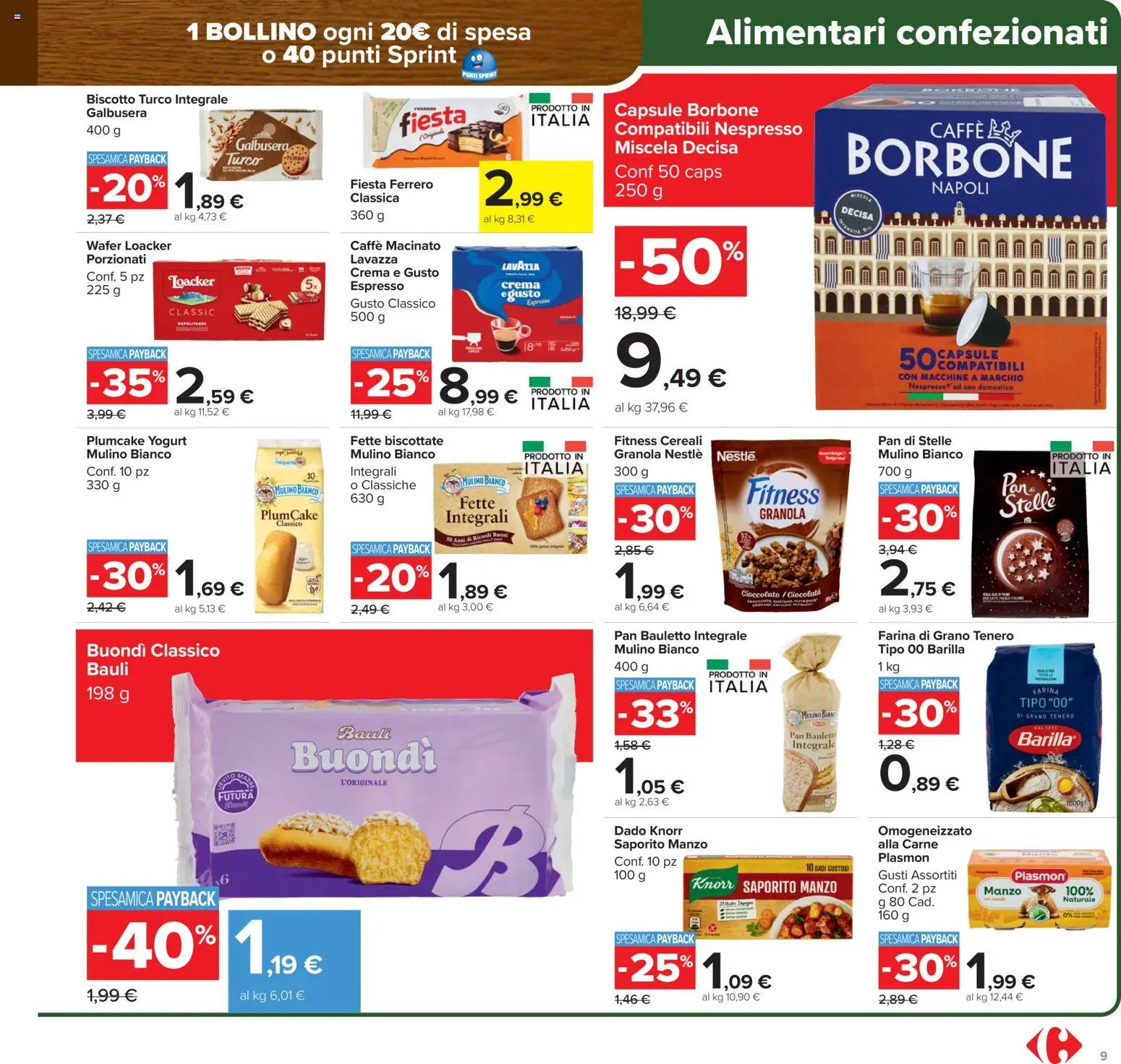 Volantino Carrefour del 27.01.2026 | Pagina: 9 | Prodotti: Yogurt, Manzo, Lavazza, Macinato