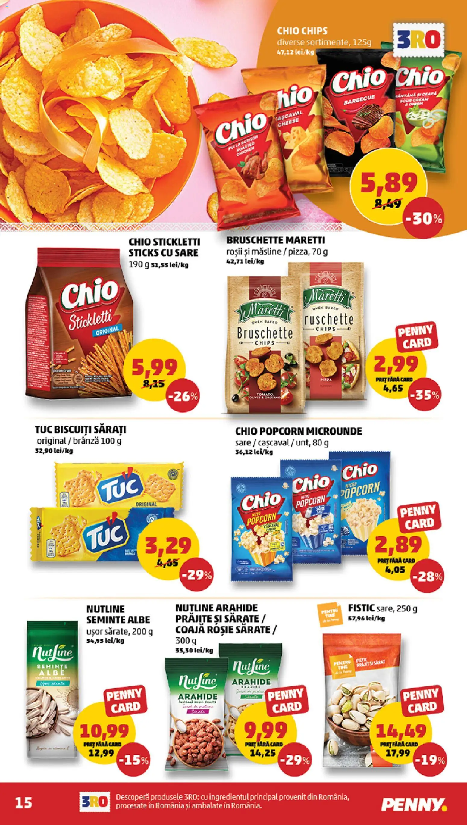 Noul catalog PENNY – valabil de la 08.04.2026 | Pagină: 15 | Produse: Măsline, Roșii, Fistic, Biscuiți
