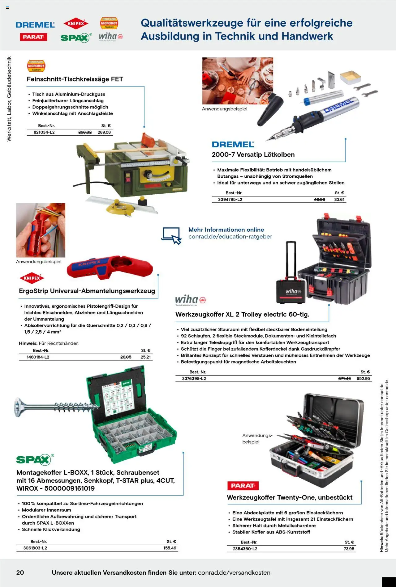 Conrad Education Katalog – gültig ab 01.01.2025 | Seite: 20 | Produkte: Tisch, Koffer