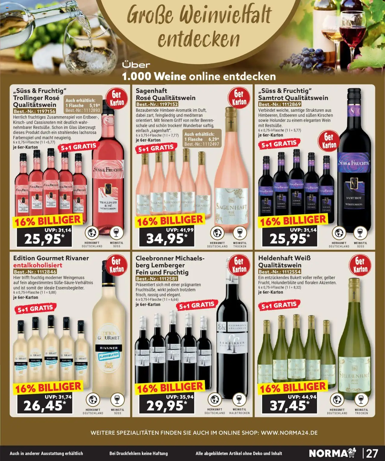 Norma - Bestellmagazin August 2025 - gültig ab dem 01.08.2025 | Seite: 27 | Produkte: Kirschen, Wein, Erdbeeren