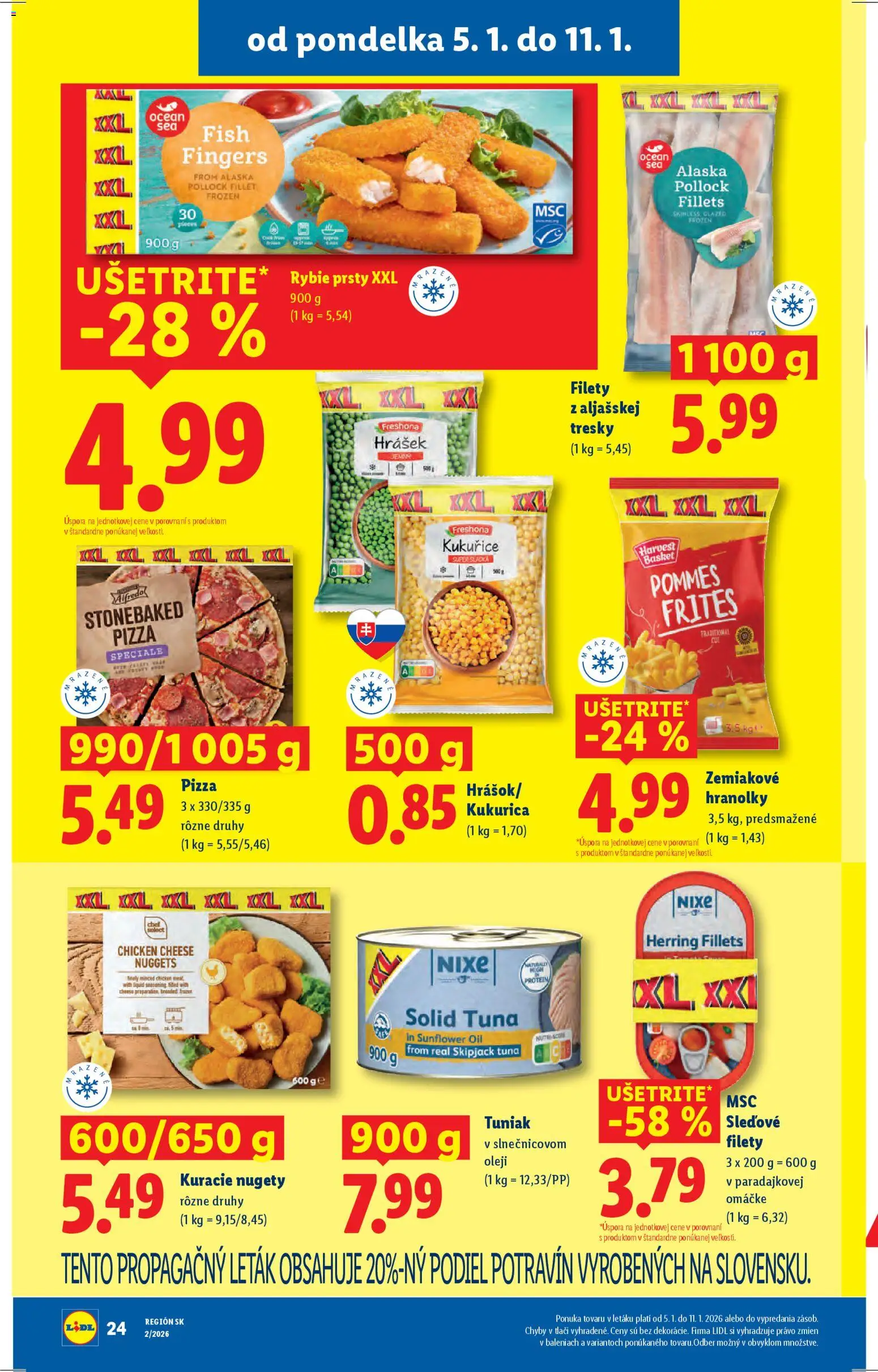 Nové Lidl akcie – leták je platný od 05.01.2026 | Strana: 30 | Produkty: Tuniak, Pizza, Protein, Kukurica
