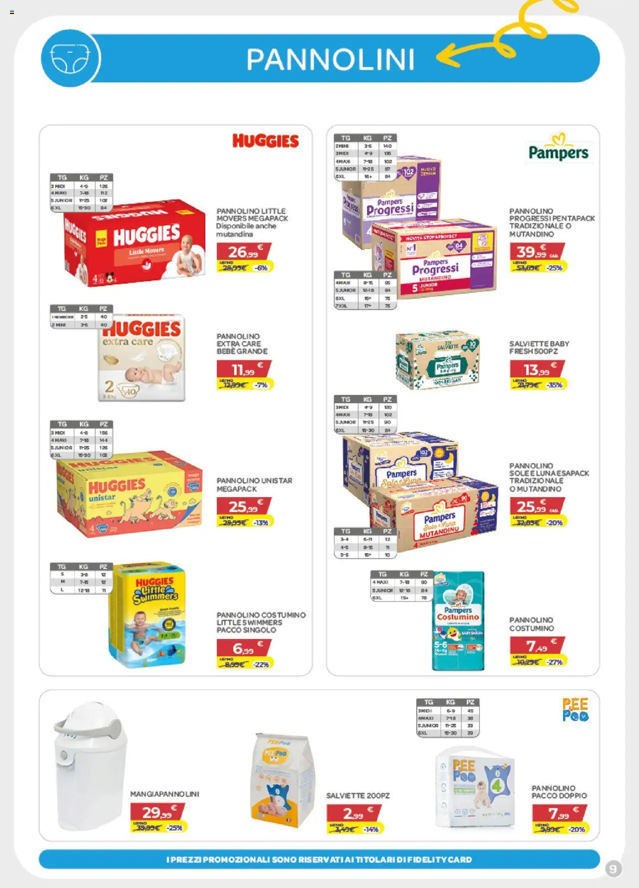 Volantino Bimbo store del 24.07.2025 | Pagina: 9 | Prodotti: Pannolini, Pampers