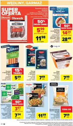 Carrefour Gazetka od 09.06.2025 | Strona: 22 | Produkty: Parówki, Szpinak mrożony, Zupa, Wędliny