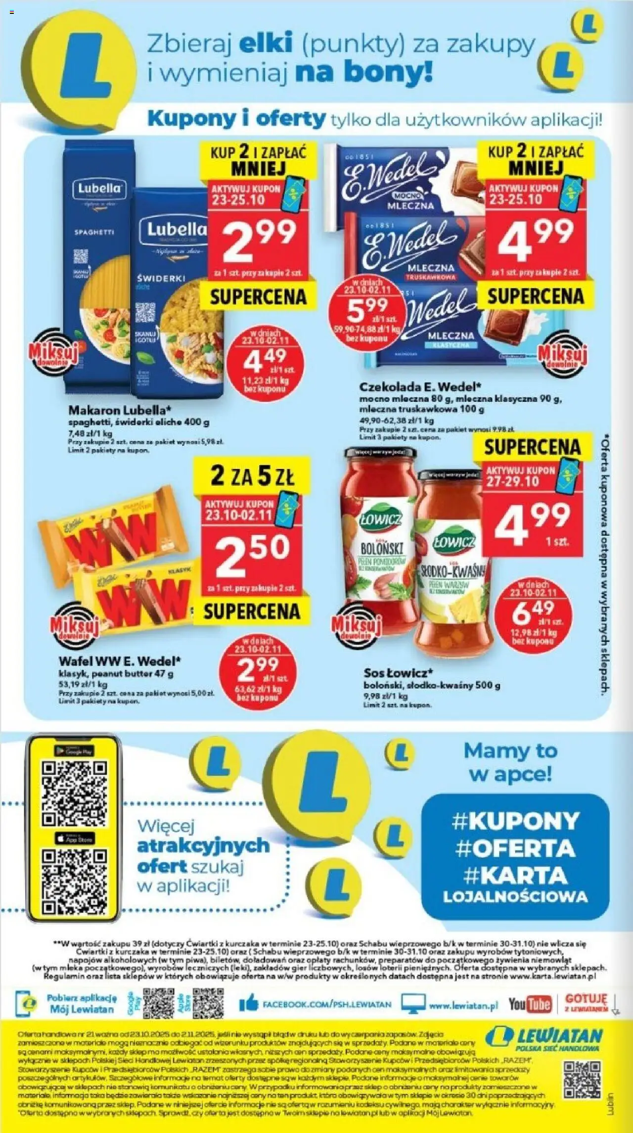 Lewiatan gazetka - Lublin od 23.10.2025 | Strona: 15 | Produkty: Mleka, Czekolada, Makaron, Sos