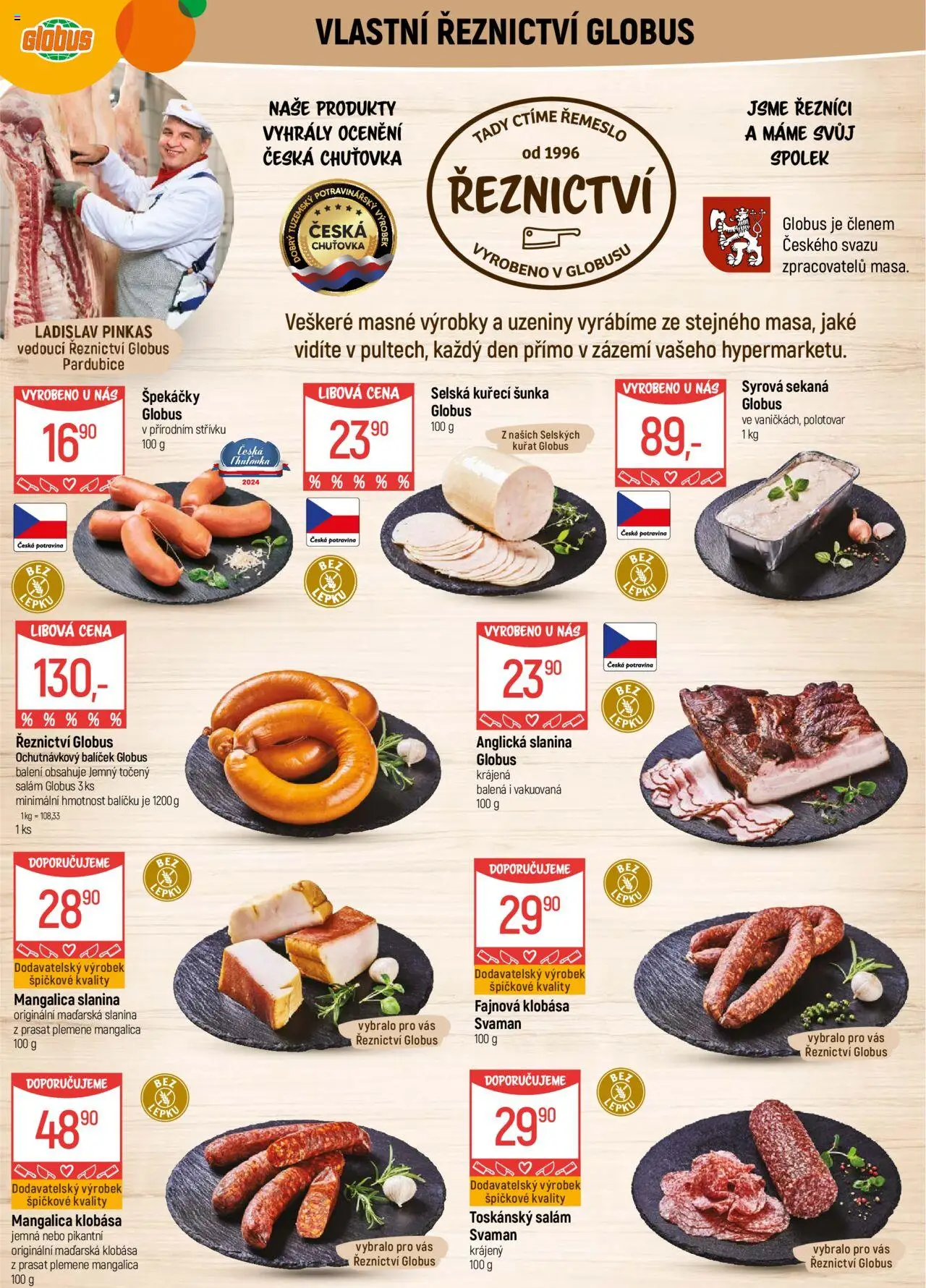 Globus leták - Pardubice od 15.10.2025 | Strana: 5 | Produkty: Globus, Šunka, Kuřecí šunka, Uzeniny