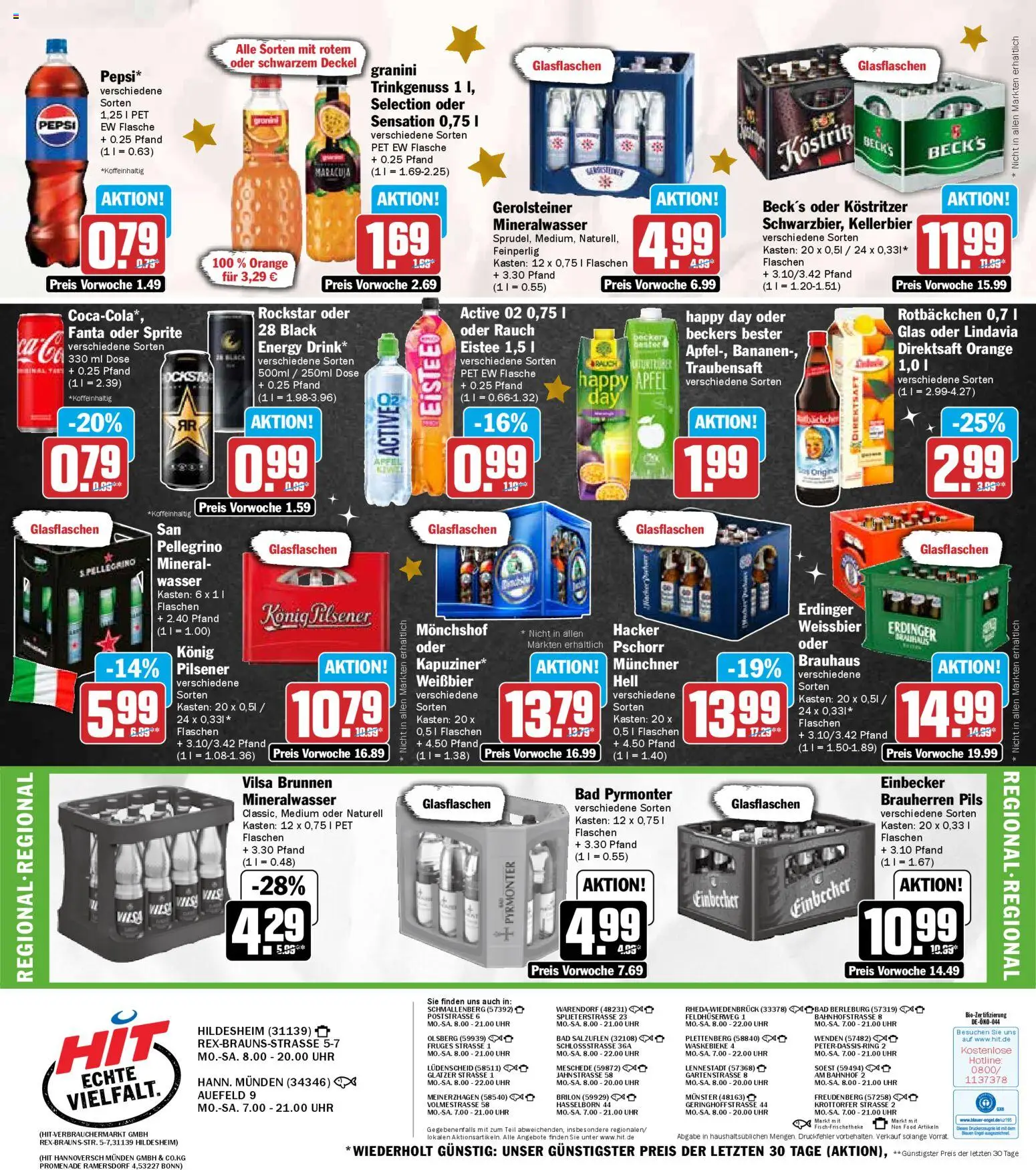 HIT Prospekt 	 – gültig ab 08.12.2025 | Seite: 23 | Produkte: Fanta, Erdinger, Energy, Mineralwasser