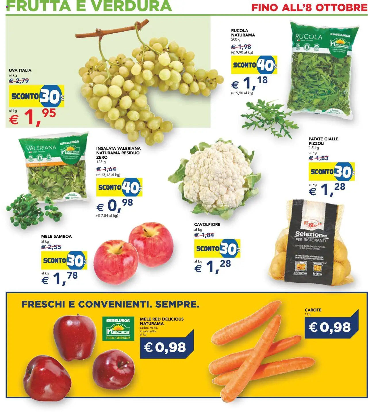 Volantino Esselunga S del 26.09.2025 | Pagina: 16 | Prodotti: Valeriana, Mele, Insalata, Carote