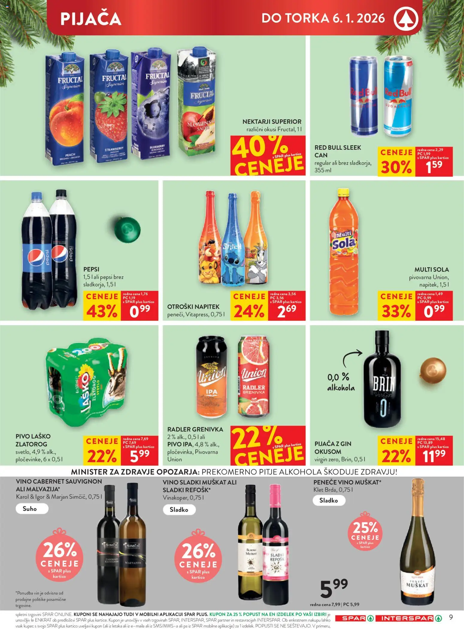 Novi Spar katalog ponudbe – veljaven od 27.12.2025 | Stran: 21 | Izdelki: Radler, Pivo, Gin, Grenivka