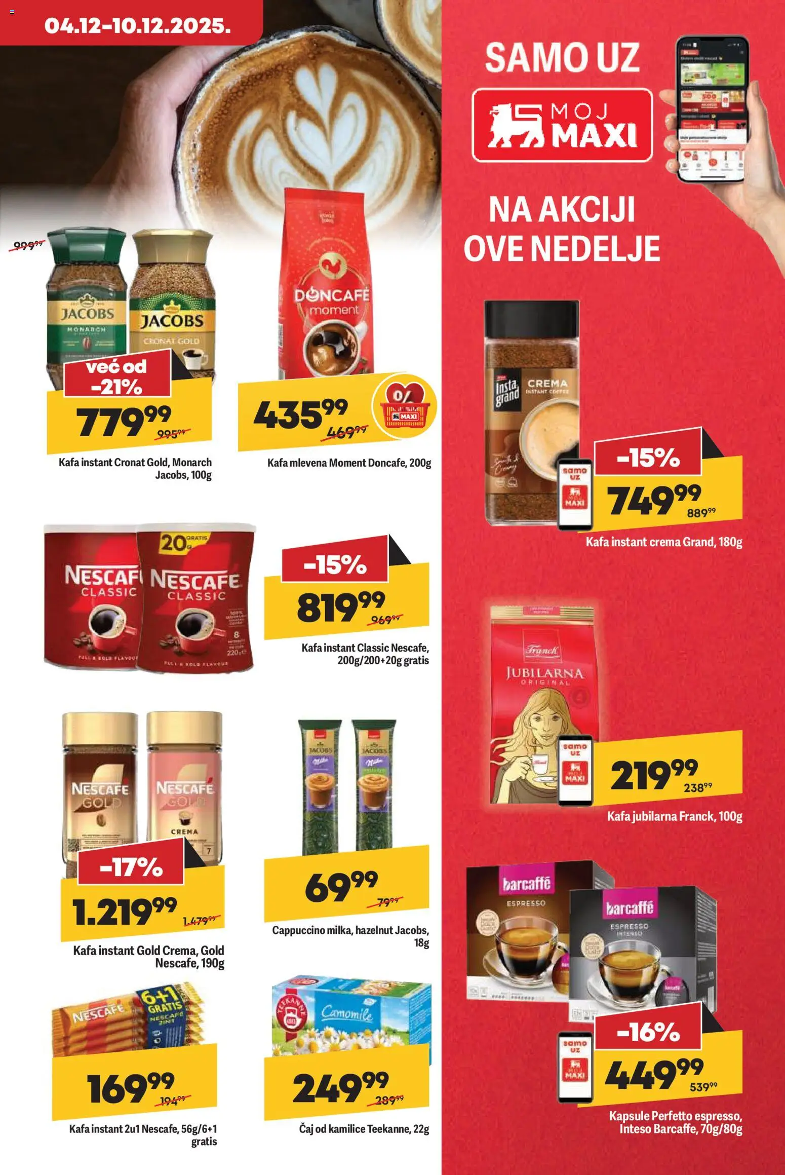 Maxi katalog - važi od 04.12.2025 | Strana: 19 | Proizvode: Kapsule, Barcaffé, Kafa, Čaj