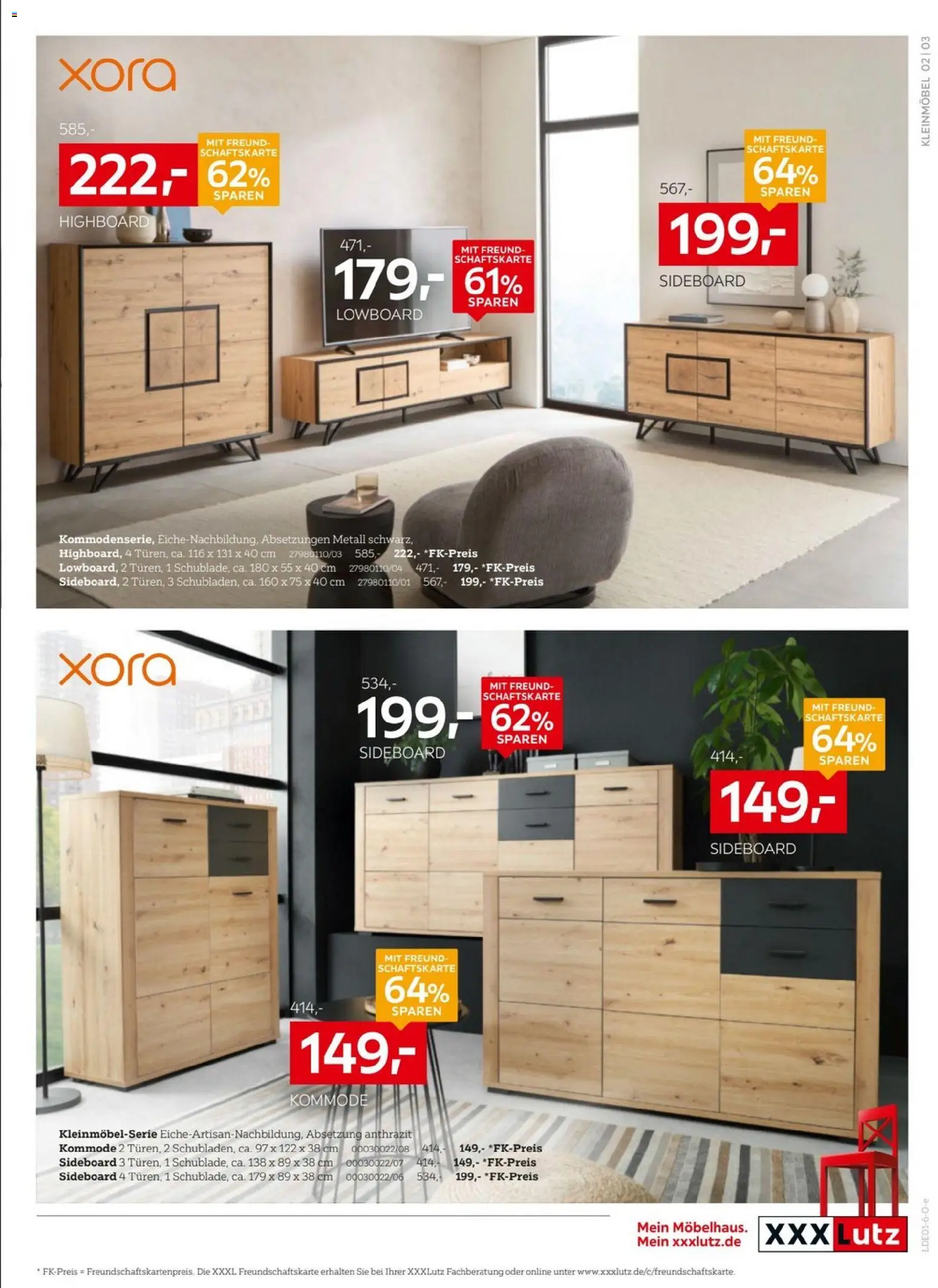 XXXL Lutz - Wohnaccessoires – gültig ab 28.12.2025 | Seite: 3 | Produkte: Sideboard, Lowboard, HIghboard, Kommode