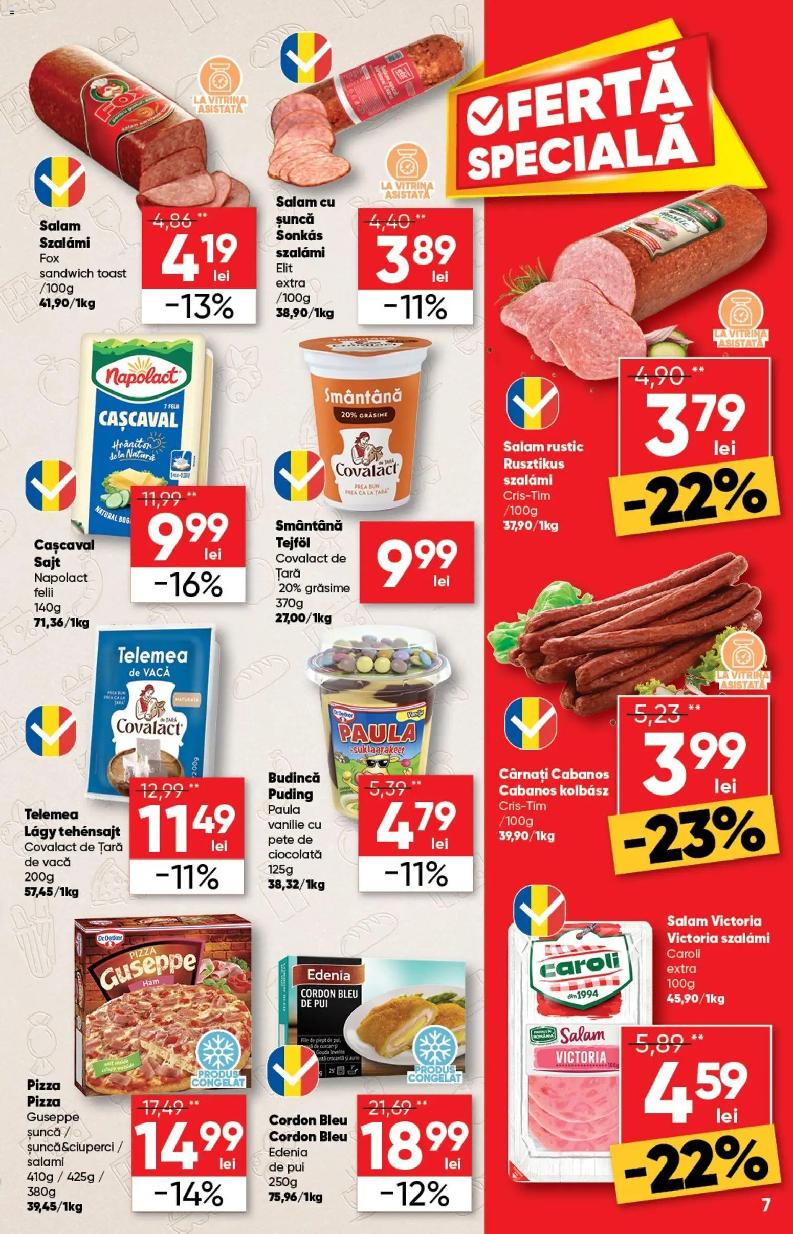 Noul catalog Profi – valabil de la 07.01.2026 | Pagină: 7 | Produse: Hacıyatmaz Kedi Oyuncağı, Cordon bleu, Ciocolată, Șuncă