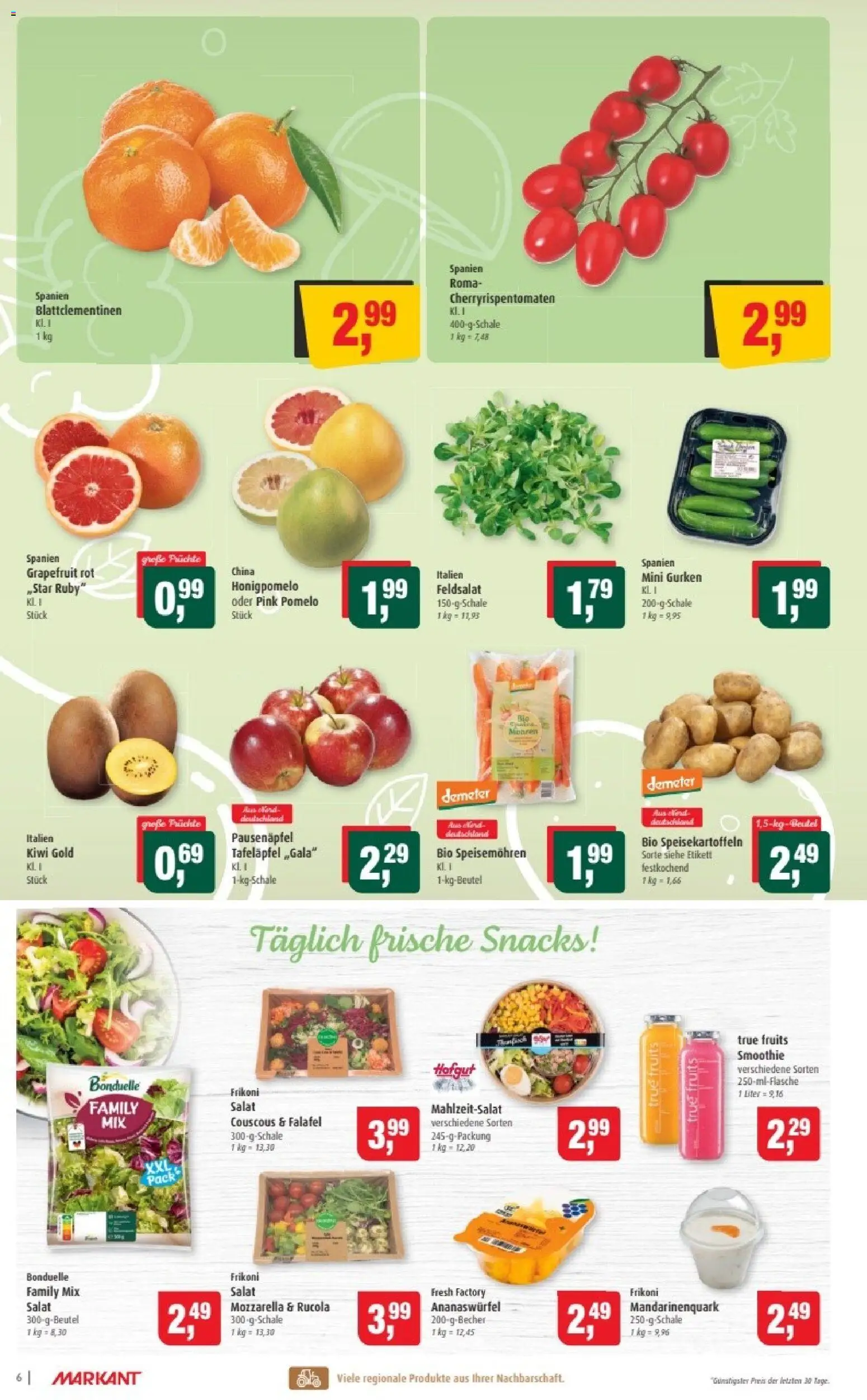 Markant Prospekt 	 – gültig ab 05.01.2026 | Seite: 6 | Produkte: Mozzarella, Rucola, Kiwi, Salat