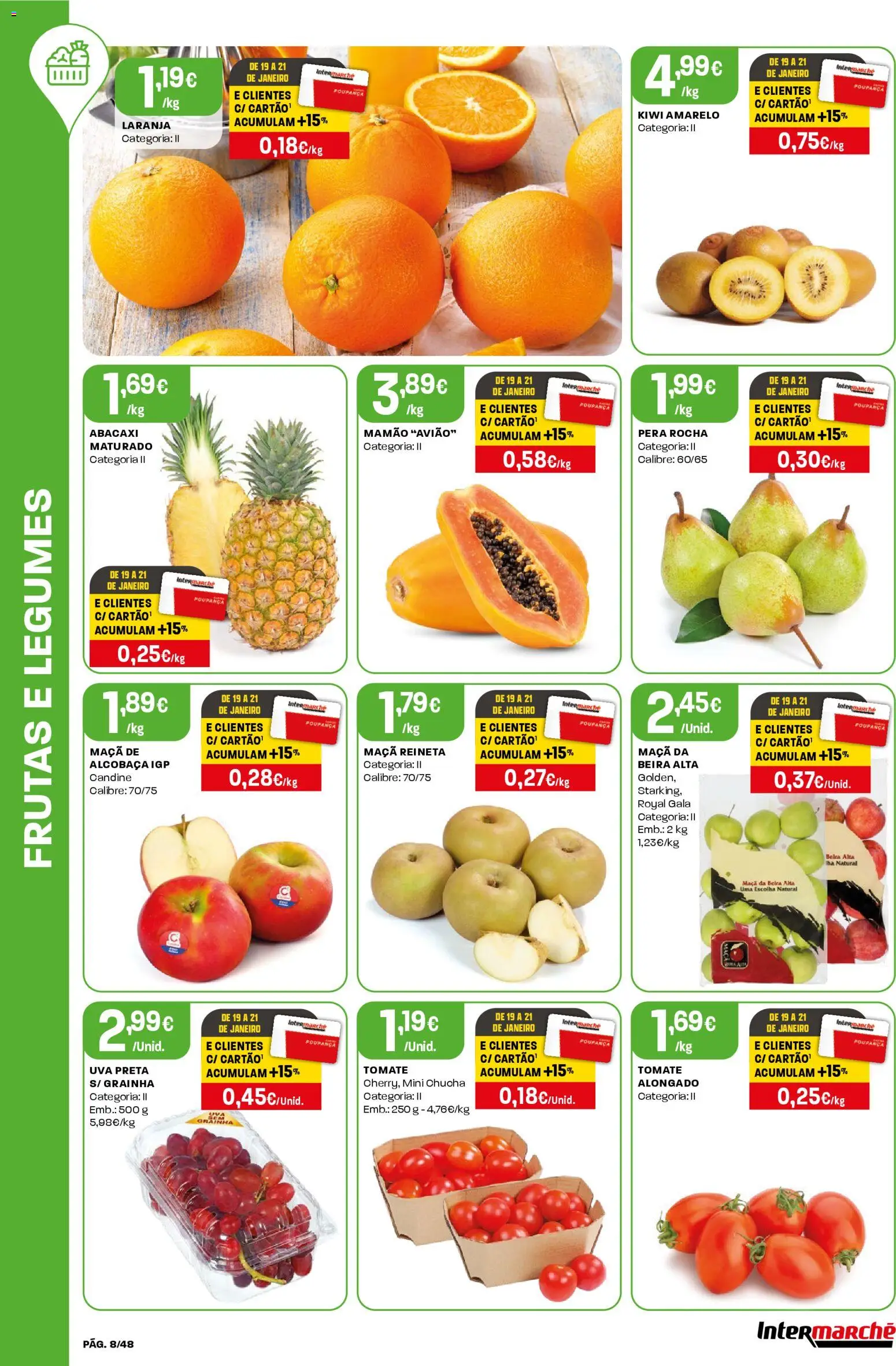 Intermarché folheto │ válido de 15.01.2026 | Página: 8 | Produtos: Maça, Maçãs, Tomate, Mamão
