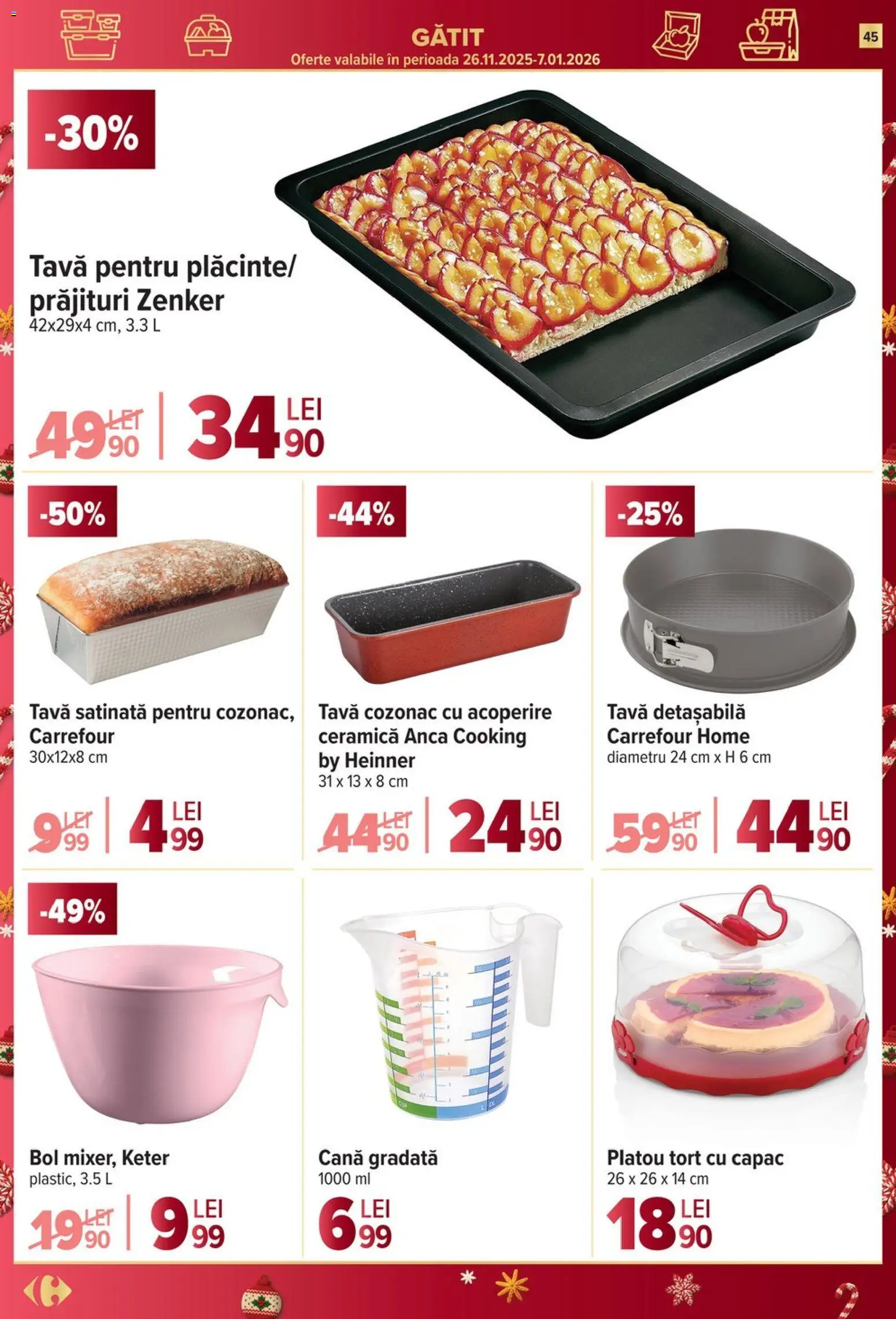 Noul catalog Carrefour – valabil de la 26.11.2025 | Pagină: 45 | Produse: Bol, Tort