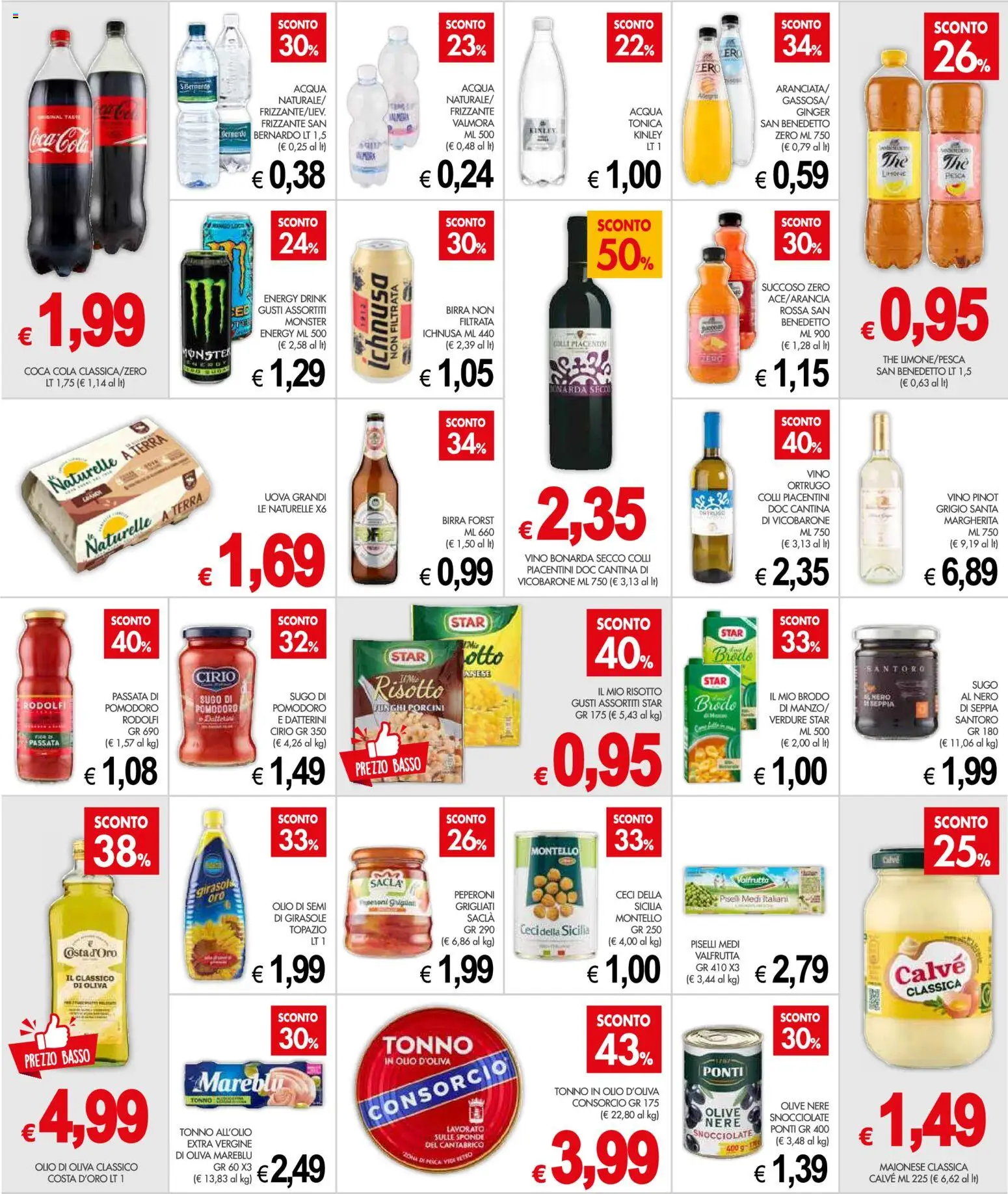 Volantino Presto Fresco del 13.04.2026 | Pagina: 6 | Prodotti: Vino, Piselli, Sugo, Olio di Oliva