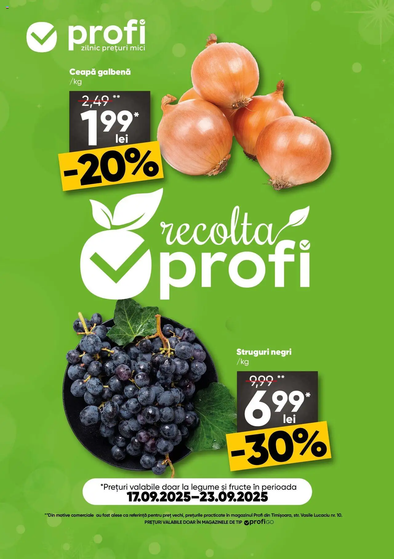 Noul catalog Profi – valabil de la 17.09.2025 | Pagină: 1 | Produse: Ceapă galbenă, Ceapă, Legume, Fructe