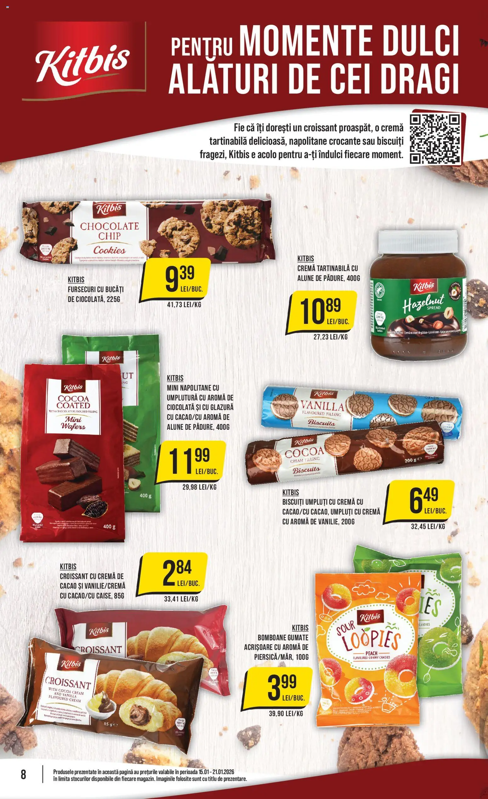 Noul catalog Mega Image – valabil de la 15.01.2026 | Pagină: 8 | Produse: Napolitane, Cremă, Bomboane, Cremă tartinabilă