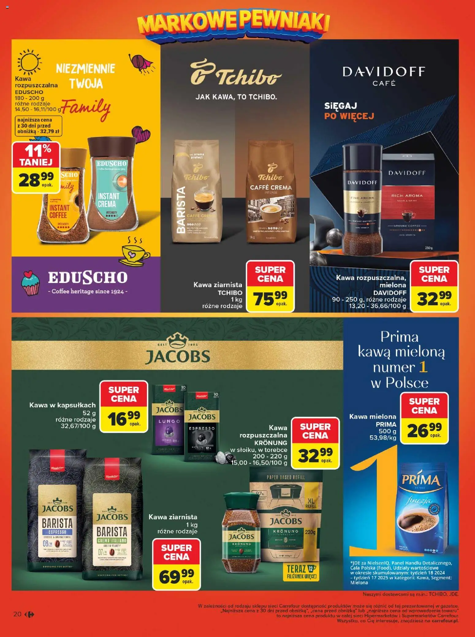 Carrefour Gazetka od 16.02.2026 | Strona: 22 | Produkty: Kawa ziarnista, Kawa rozpuszczalna, Tchibo, Kawa