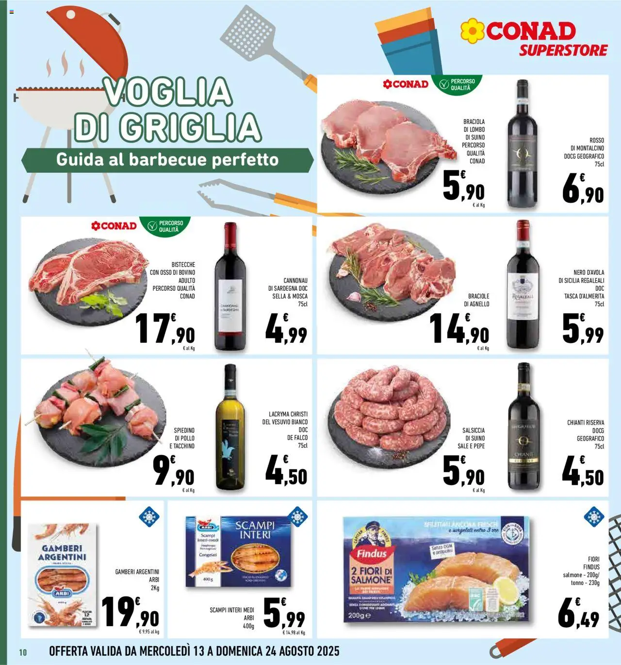 Volantino Conad del 13.08.2025 | Pagina: 10 | Prodotti: Bovino, Pollo, Tacchino, Agnello