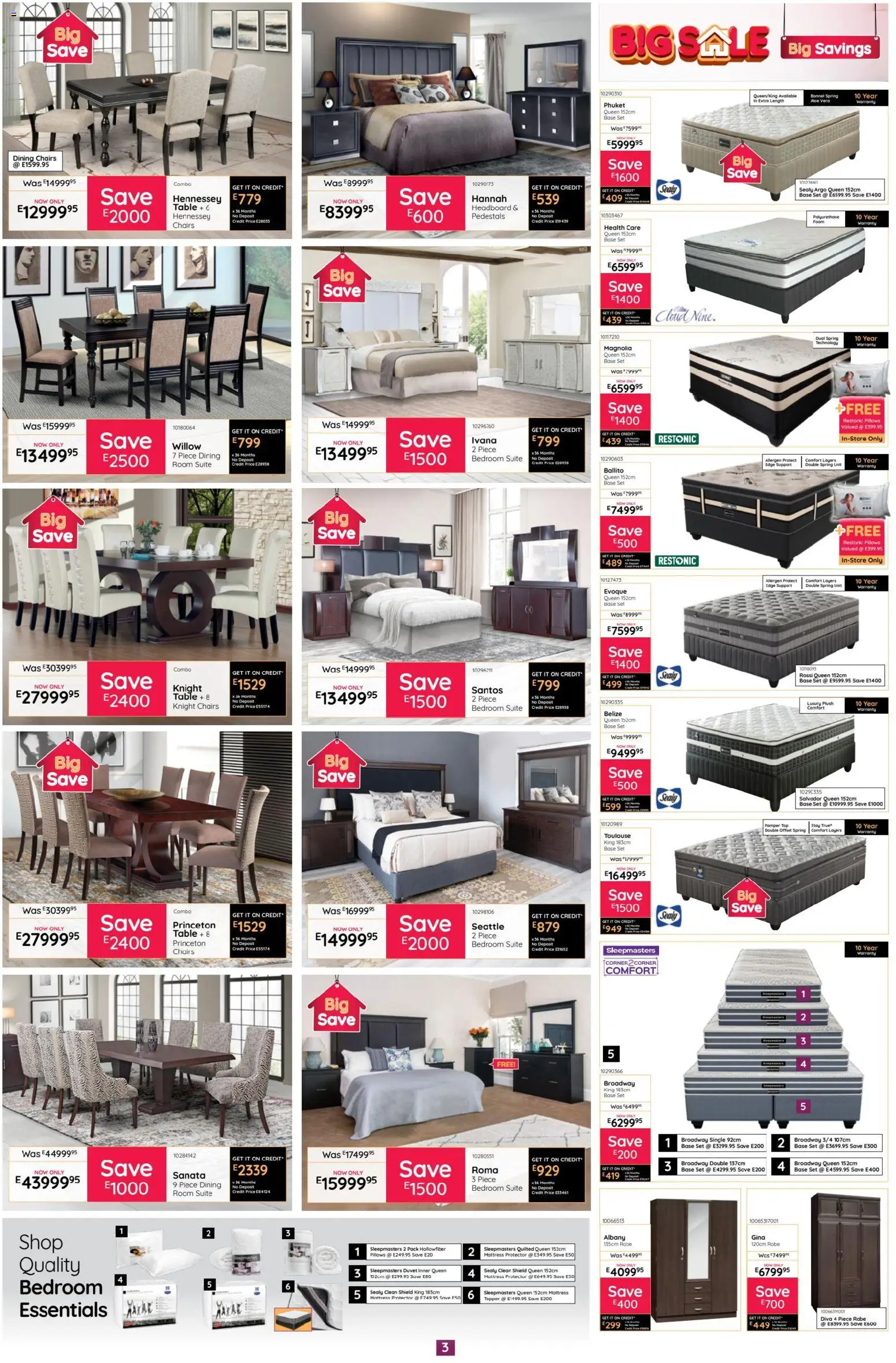 New Bradlows catalogue – valid from 19.02.2026 | Page: 3 | Products: Headboard, Mattress, Table