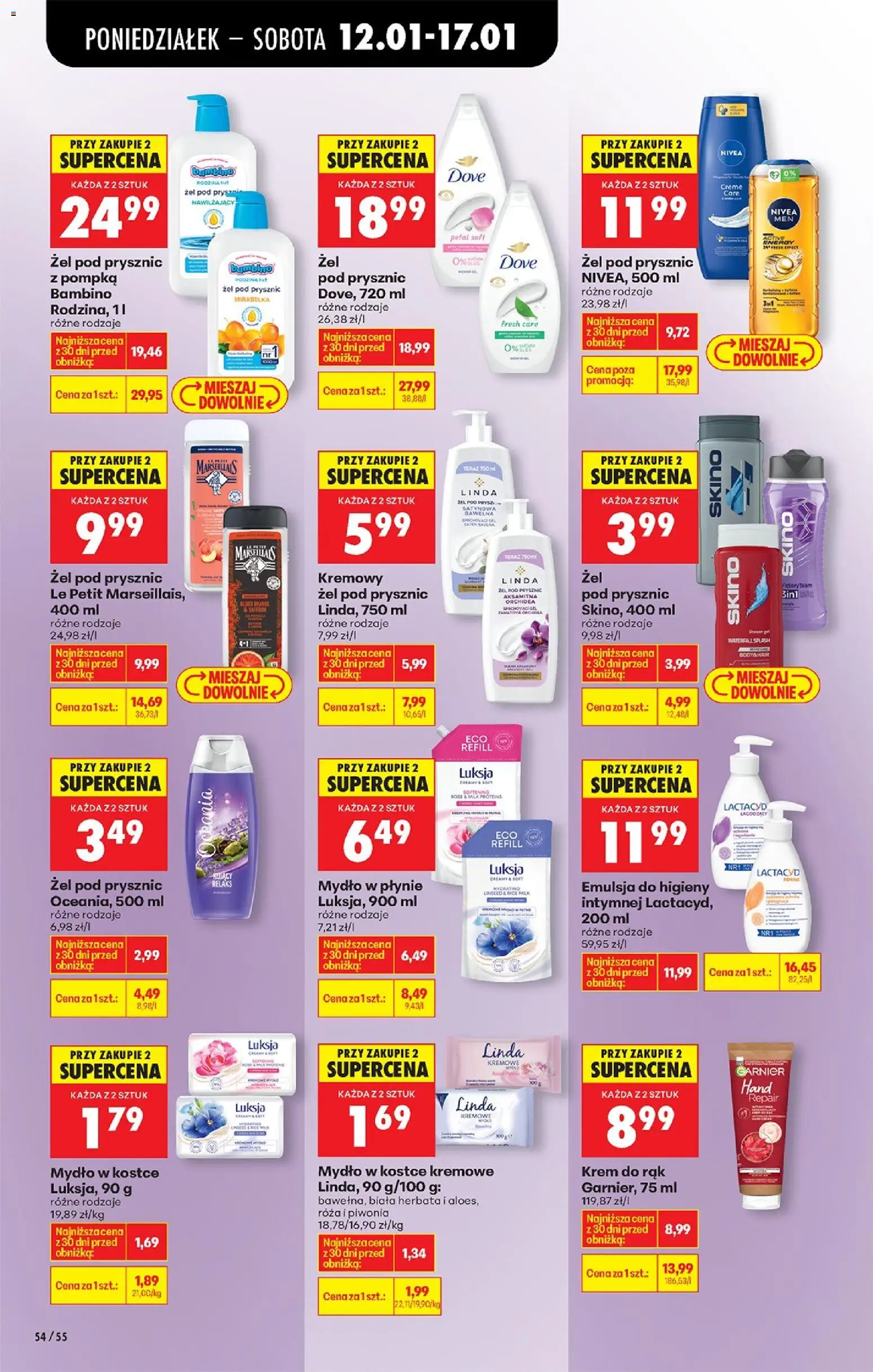 Biedronka gazetka od 12.01.2026 | Strona: 66 | Produkty: Mydło w płynie, Prysznic, Herbata, Krem do rąk