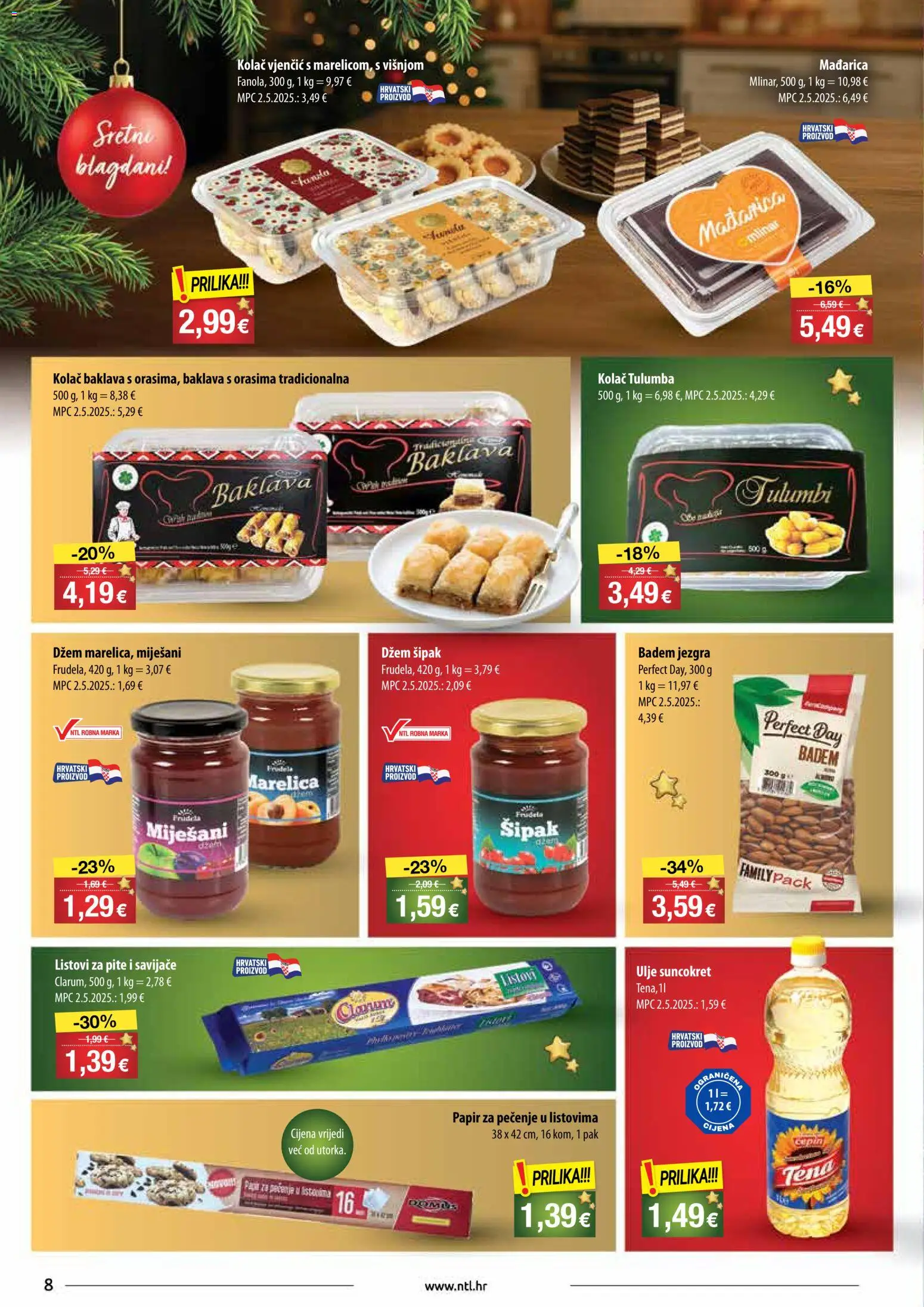 NTL katalog | vrijedi od 17.12.2025 | Stranica: 8 | Proizvodi: Listovi za pite, Ulje, Džem, Suncokret