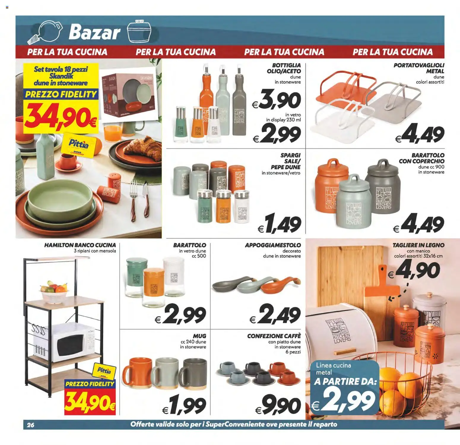 Volantino SuperConveniente del 23.01.2026 | Pagina: 26 | Prodotti: Caffè, Pepe, Tagliere, Bottiglia