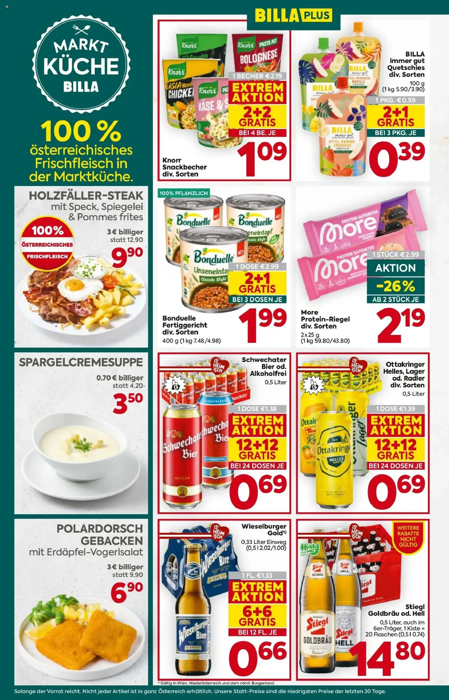 Billa Plus Flugblatt - Niederösterreich gültig ab 23.04.2026 | Seite: 14 | Produkte: Pfirsich, Käse, Bier, Äpfel