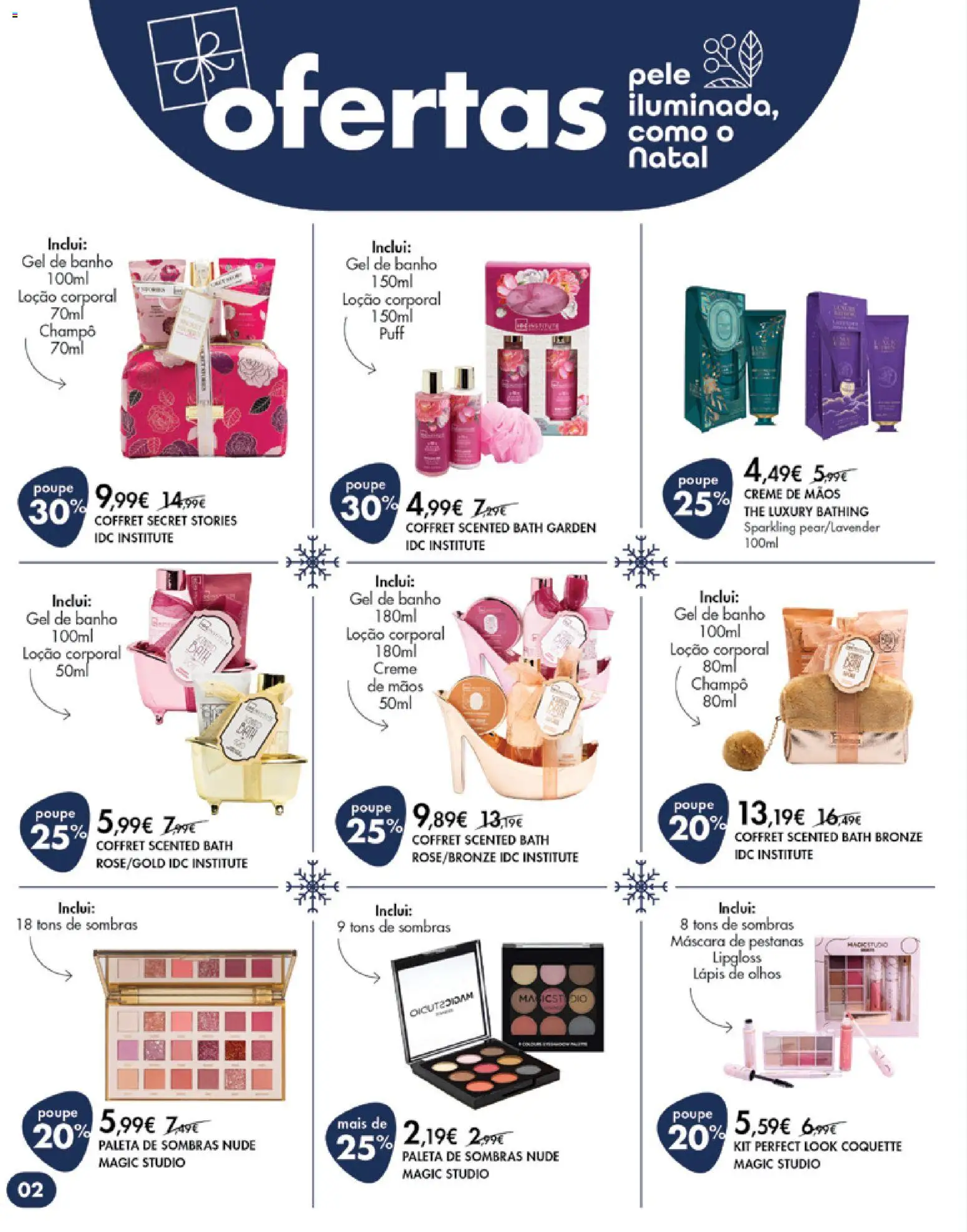 Pingo Doce Bem Estar Natal Lojas Madeira │ válido de 18.11.2025 | Página: 2 | Produtos: Máscara de pestanas, Lipgloss, Gel de banho, Sombras