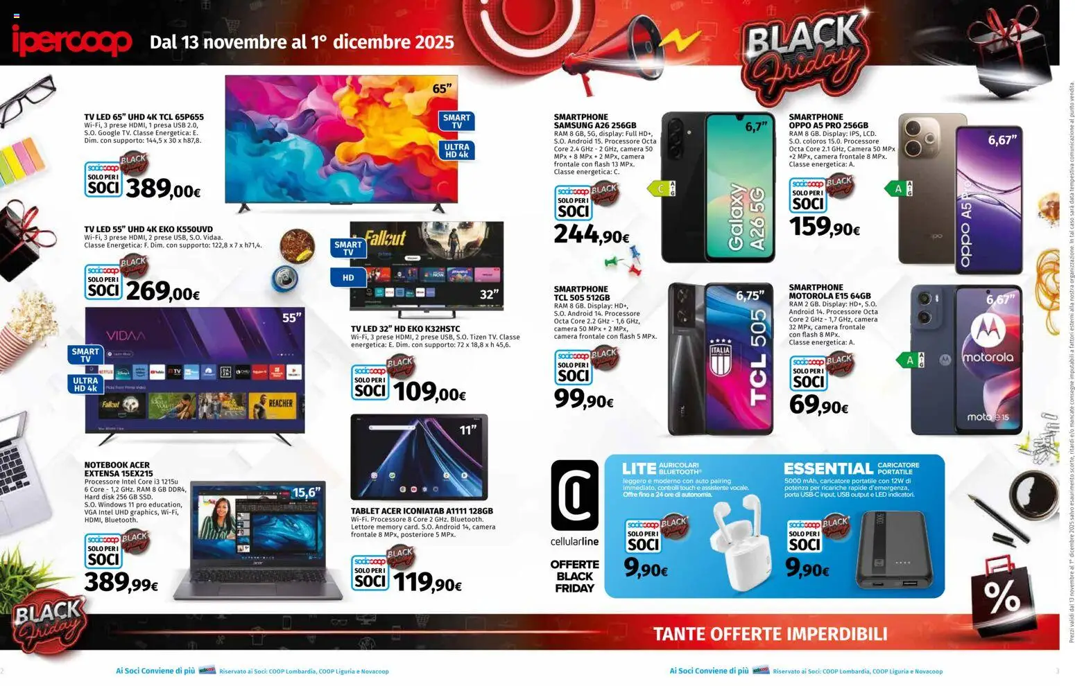 Volantino Ipercoop del 13.11.2025 | Pagina: 2 | Prodotti: Smartphone, Tablet, USB, Samsung