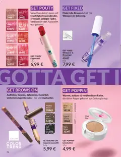 AVON Katalog März 2026 ab 01.03.2026 gültig | Seite: 78 | Produkte: Lidschatten, Lippenstift, Creme, Augenbrauenstift