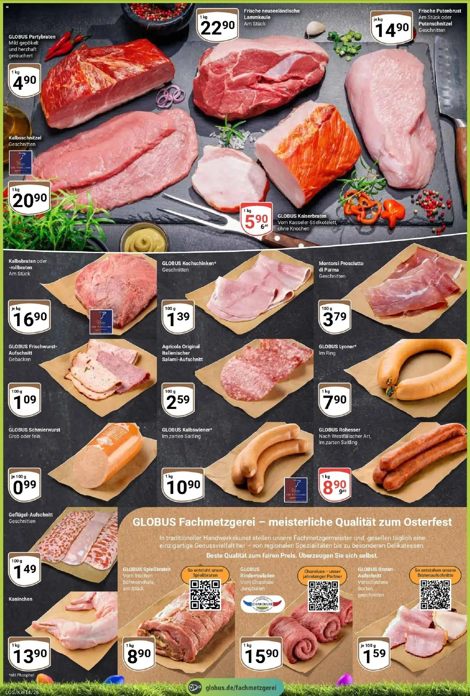 Globus prospekt Losheim Am See	 – gültig ab 30.03.2026 | Seite: 2 | Produkte: Rinderrouladen, Lammkeule, Kaninchen, Putenschnitzel