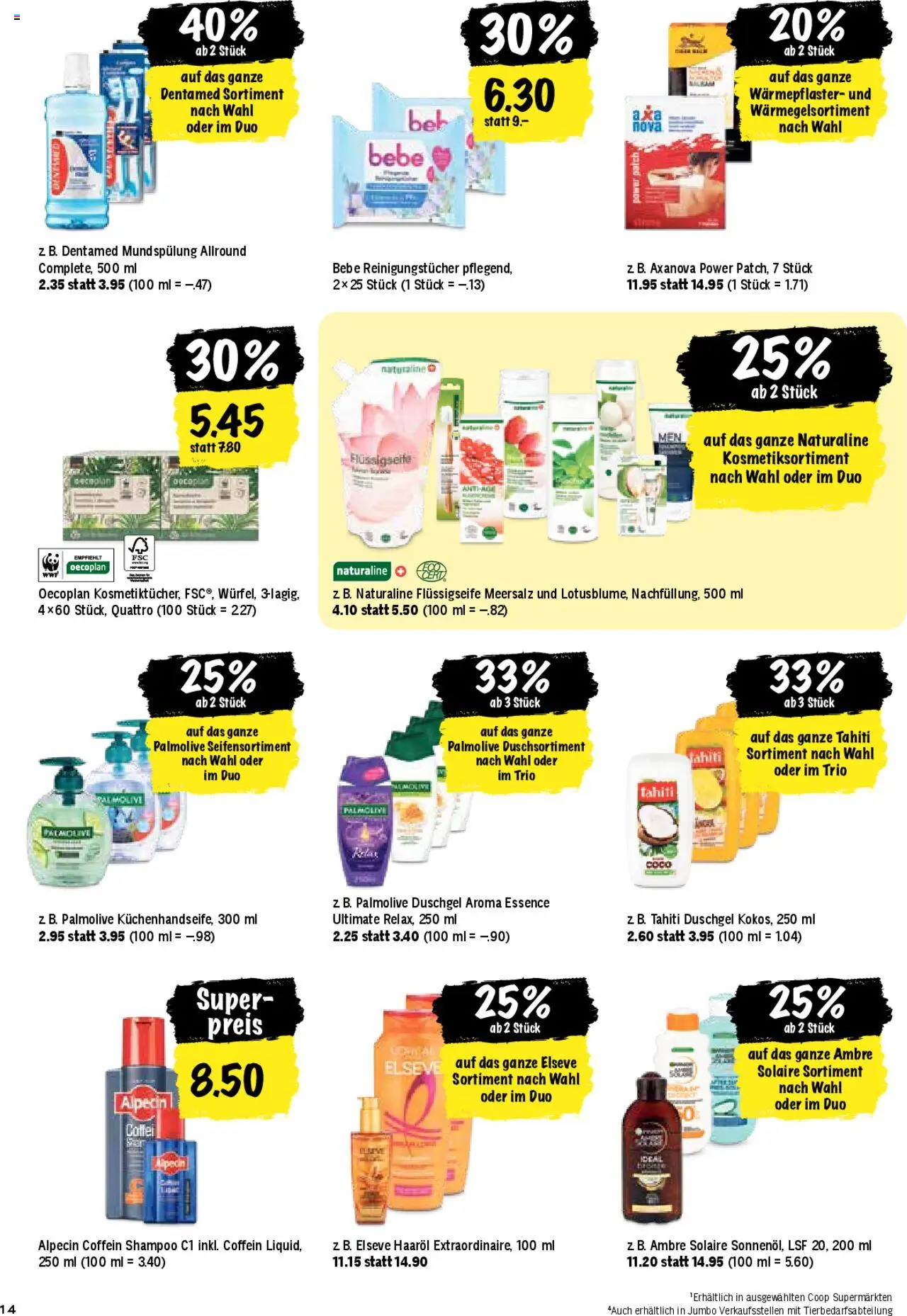 Coop Aktionen ab 12.06.2025 | Seite: 14 | Produkte: Haaröl, Shampoo, Reinigungstücher, Spülung