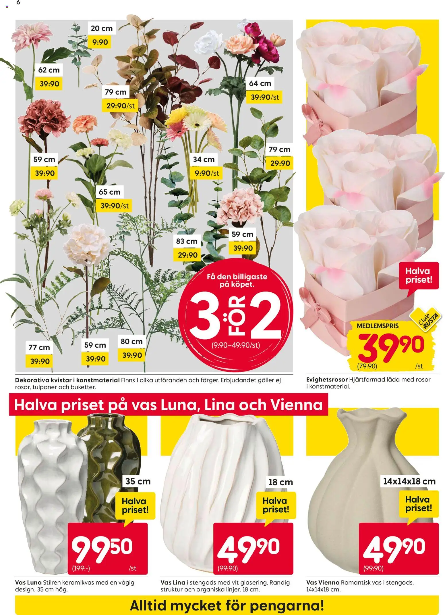 Rusta reklamblad aktuell från 23.02.2026 | Sida: 6 | Produkter: Galler, Låda, Vas