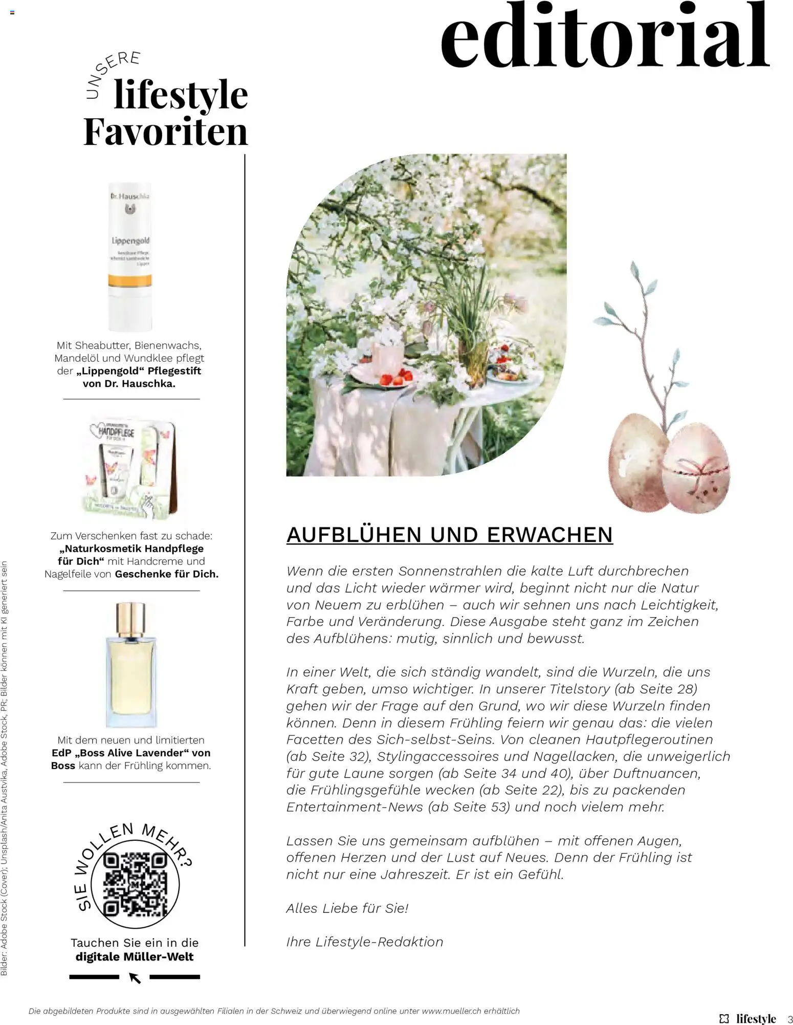 Müller aktionen Magazin – gültig ab 01.03.2026 | Seite: 3 | Produkte: Eau de Parfum, Parfüm, Handcreme, Lip Balm