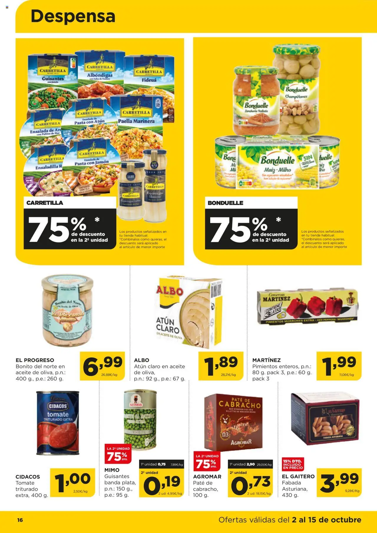 Alimerka folleto Asturias │ válido desde el 02.10.2025 | Página: 16 | Productos: Ensaladilla, Jamón, Aceite de oliva, Ensalada